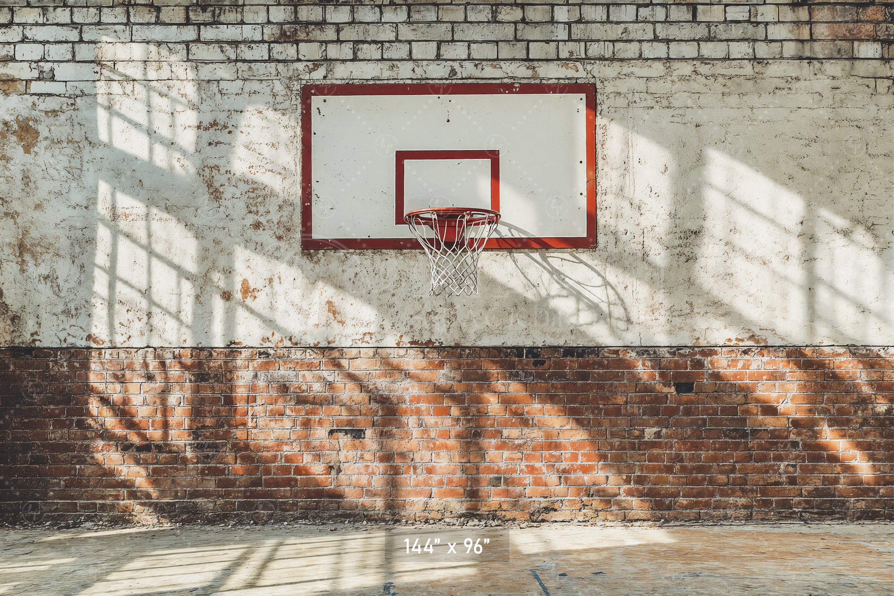 Brick Wall Basketball Hoop Backdrop