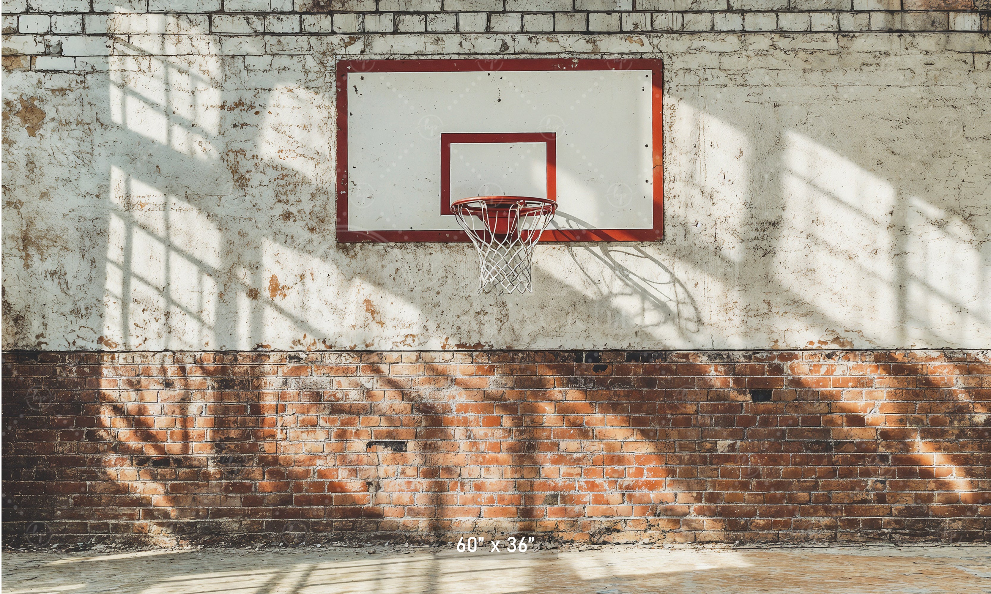 Brick Wall Basketball Hoop Backdrop