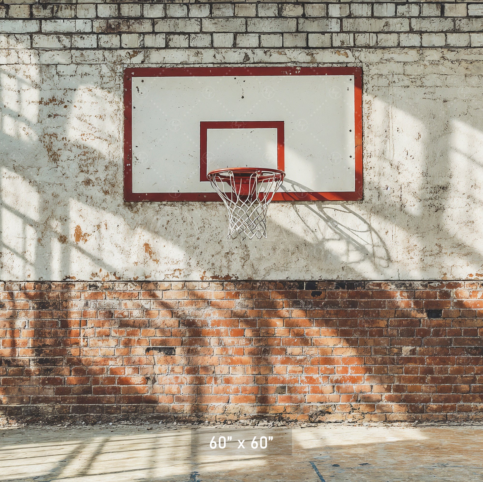 Brick Wall Basketball Hoop Backdrop