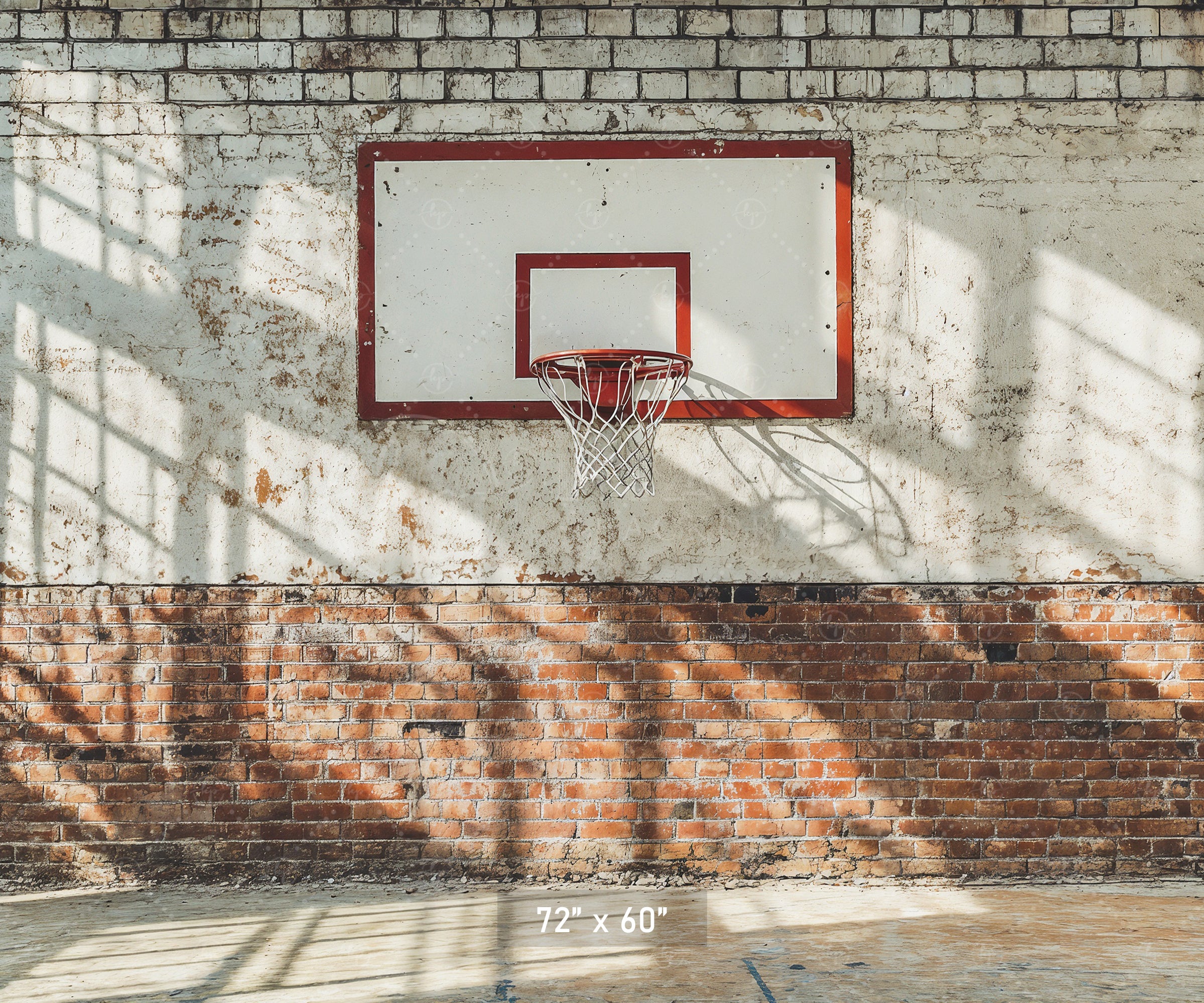 Brick Wall Basketball Hoop Backdrop