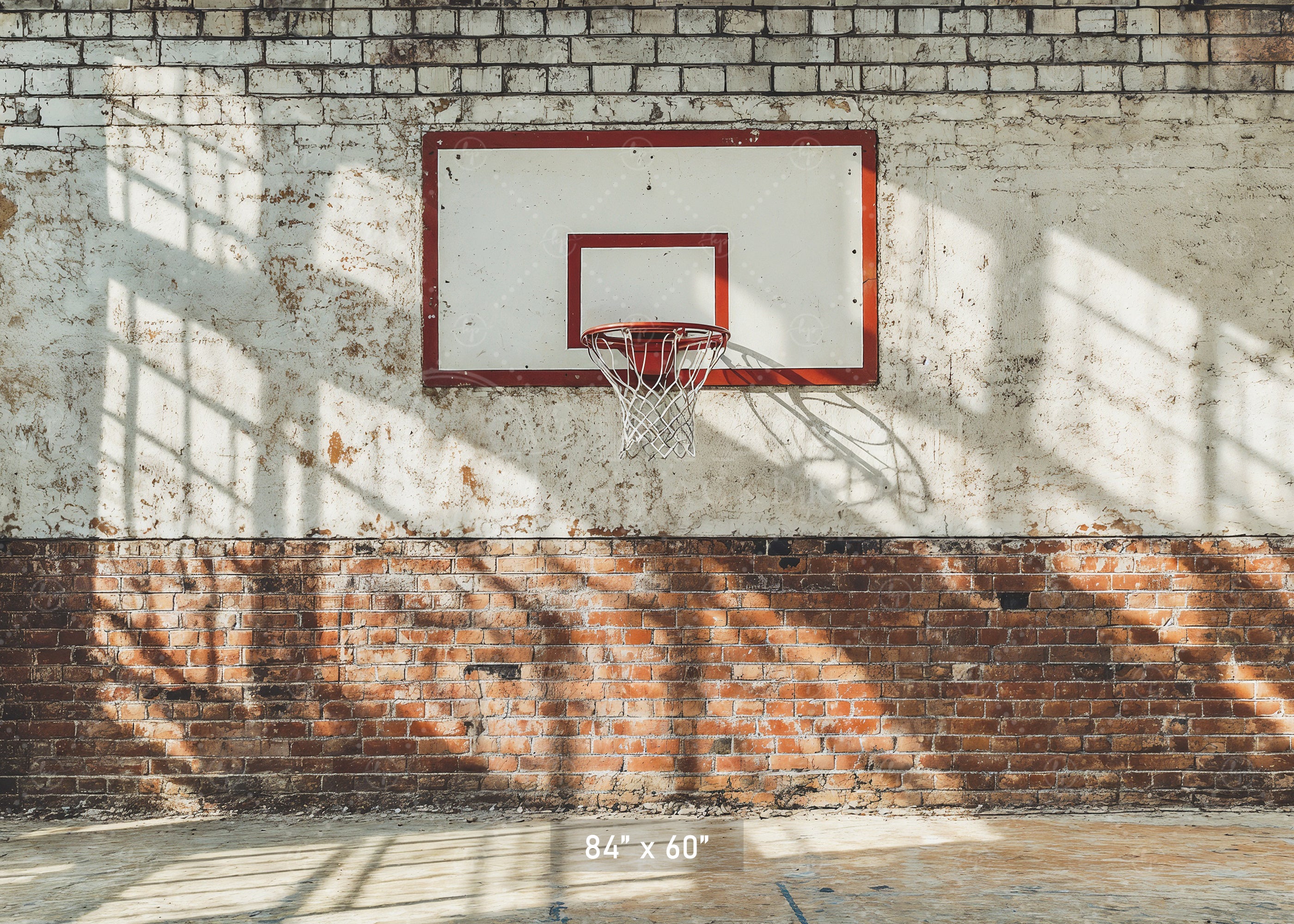 Brick Wall Basketball Hoop Backdrop