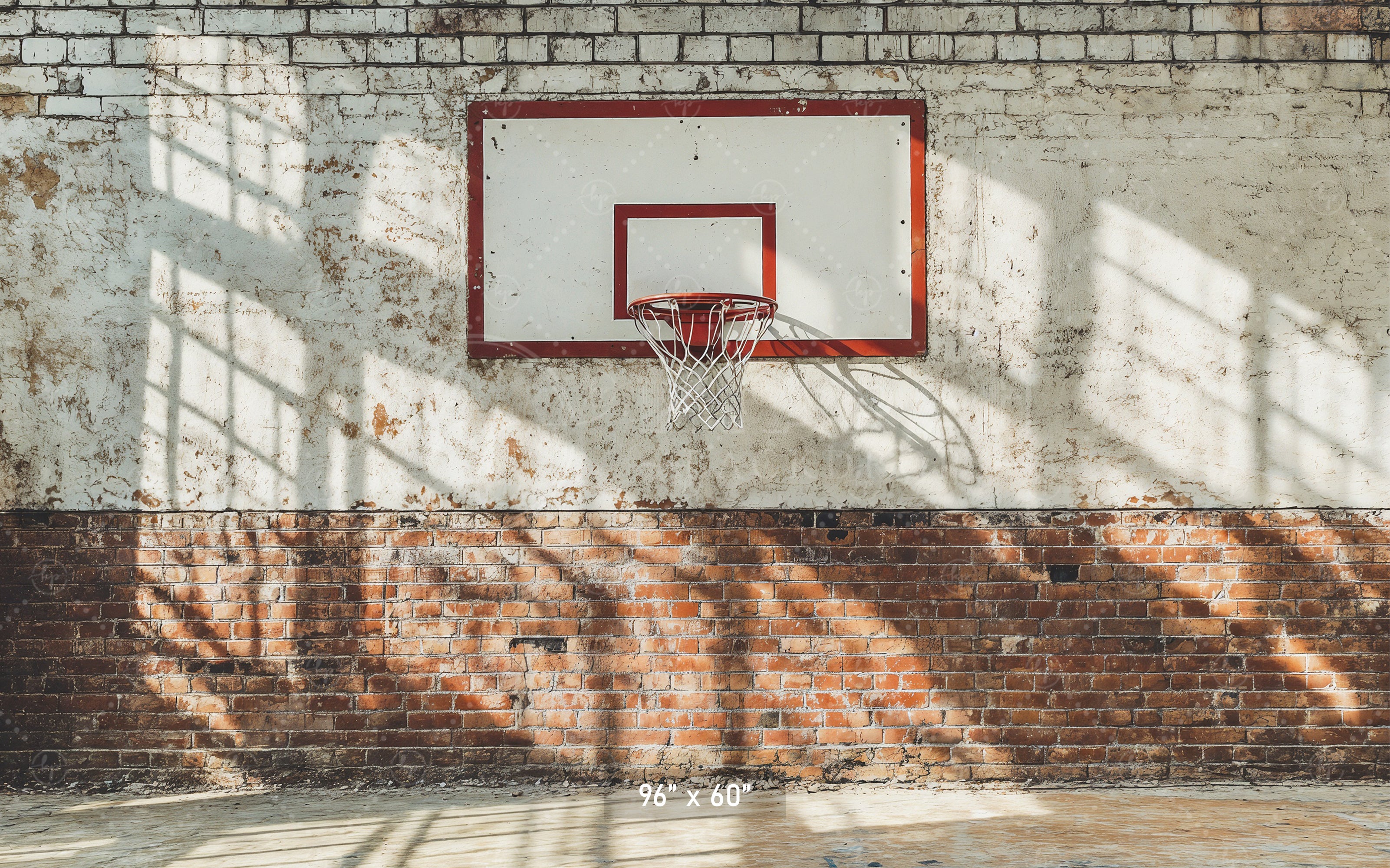 Brick Wall Basketball Hoop Backdrop