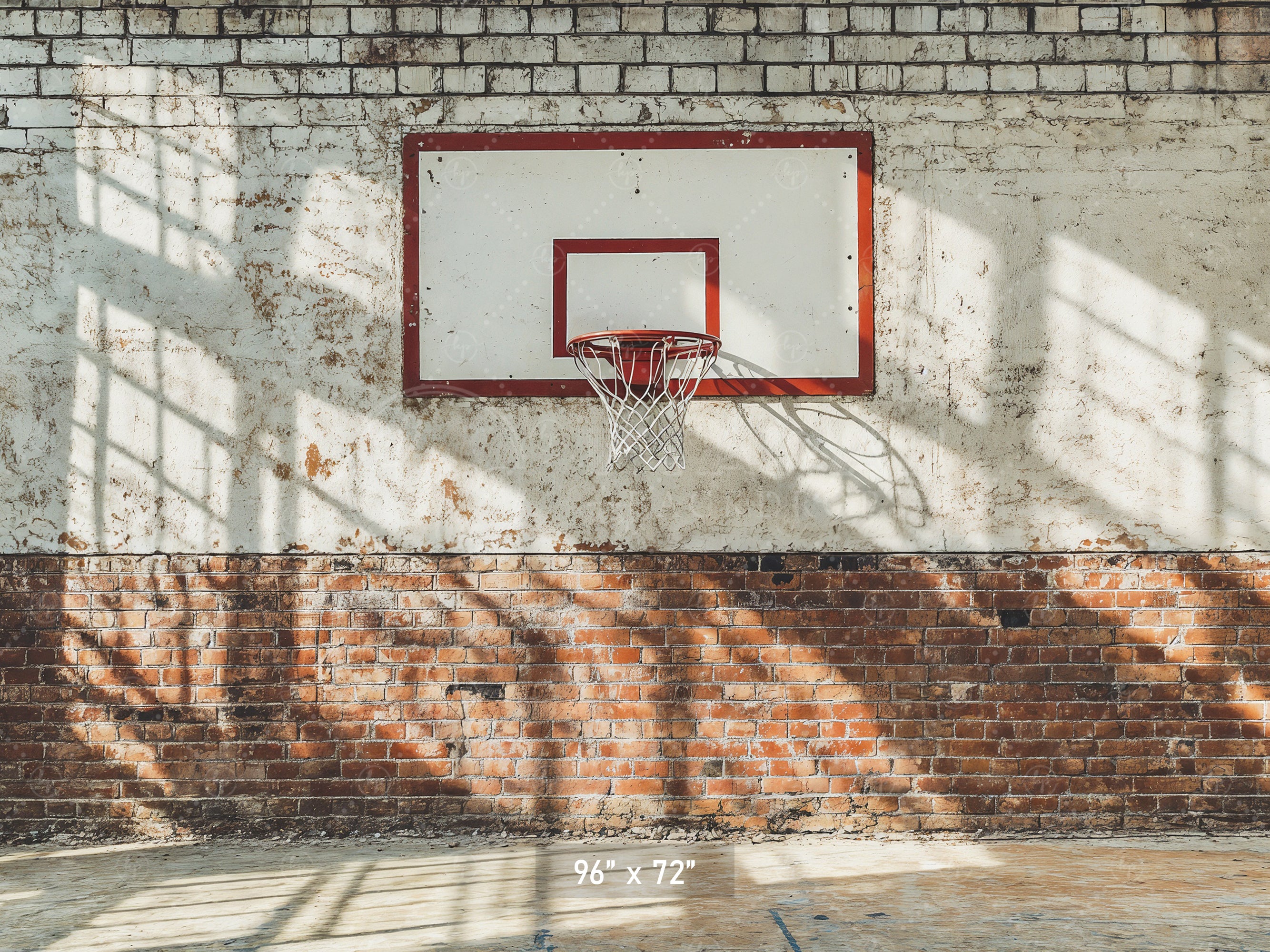 Brick Wall Basketball Hoop Backdrop