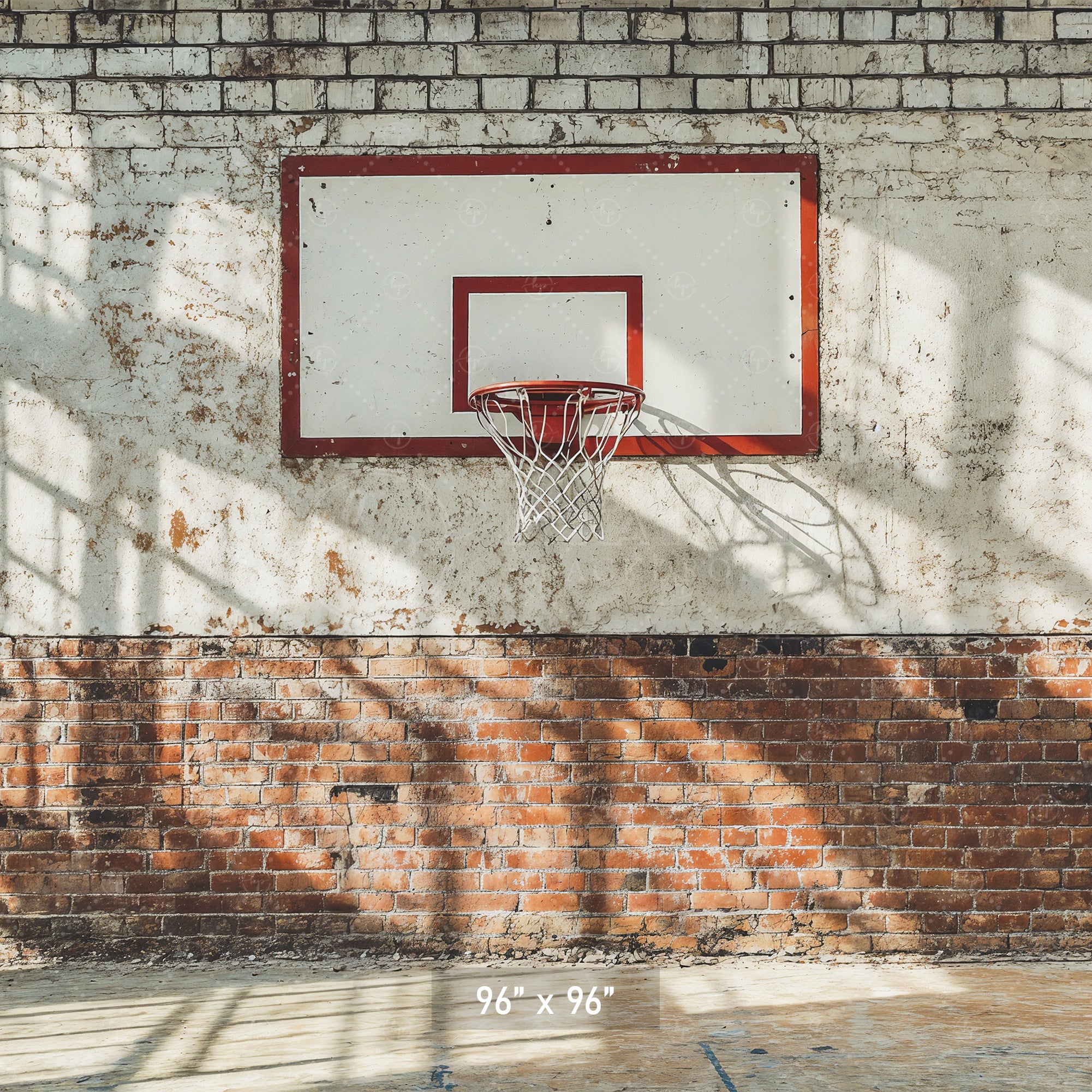 Brick Wall Basketball Hoop Backdrop