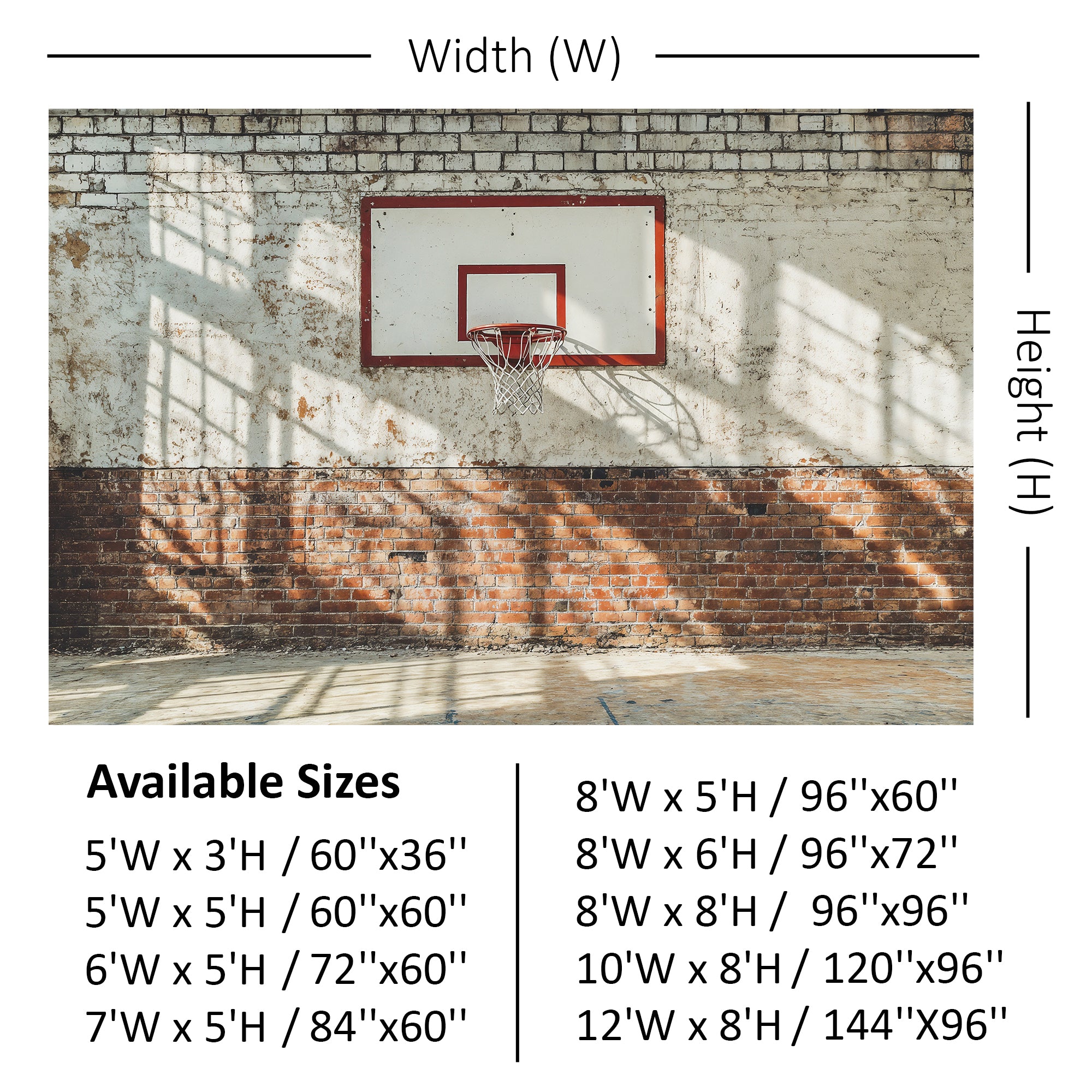 Brick Wall Basketball Hoop Backdrop