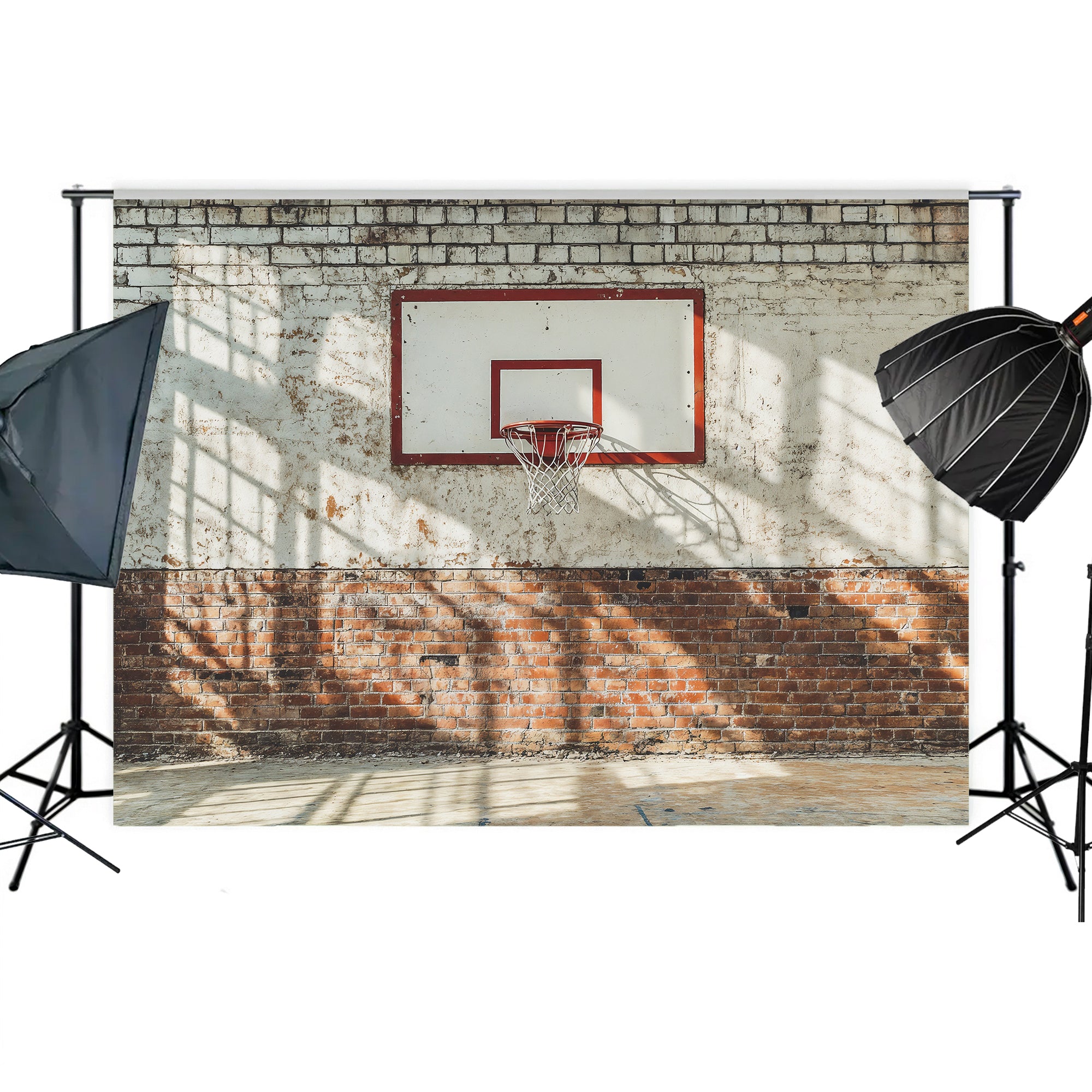 Brick Wall Basketball Hoop Backdrop