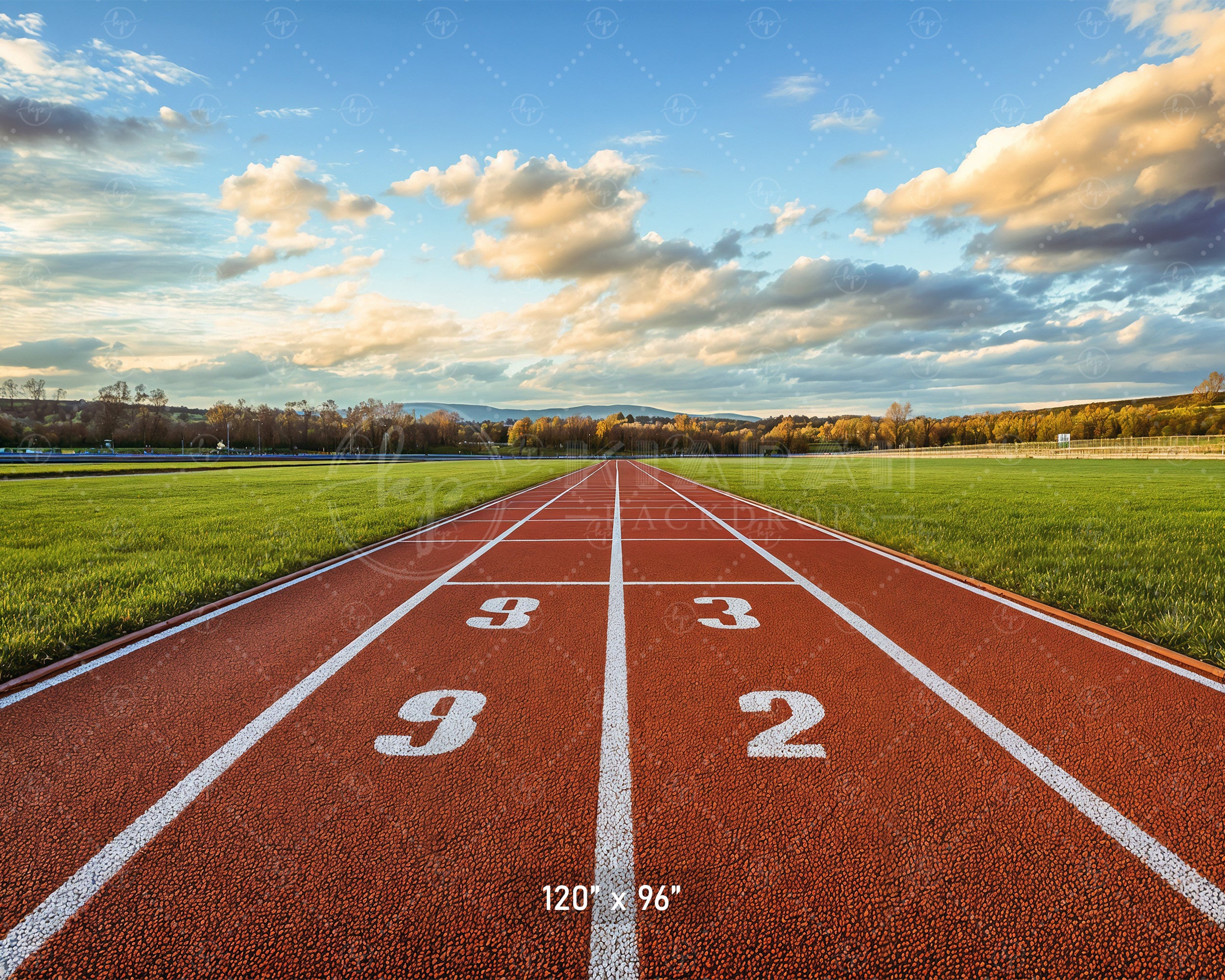 Straight Athletic Running Track Backdrop
