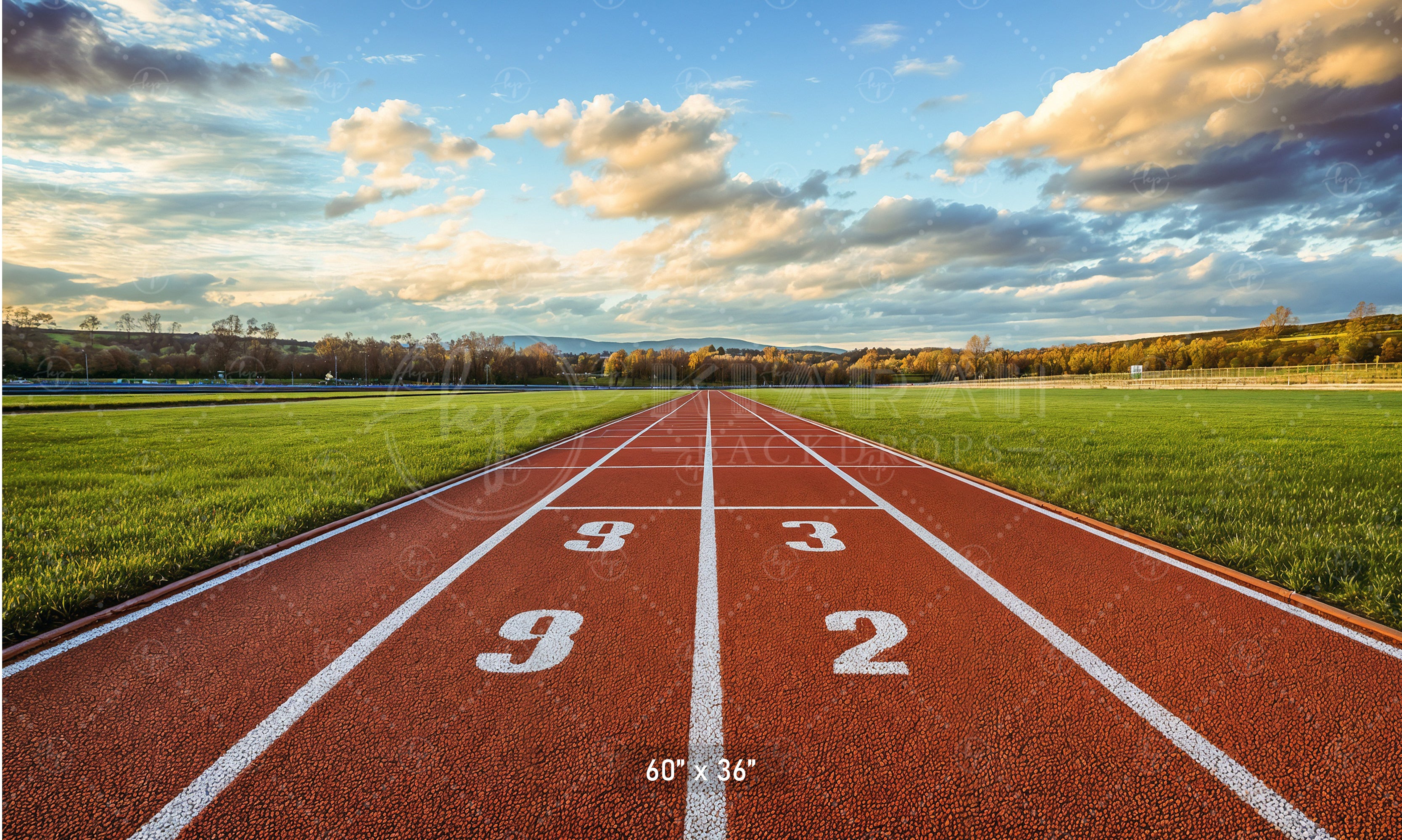 Straight Athletic Running Track Backdrop