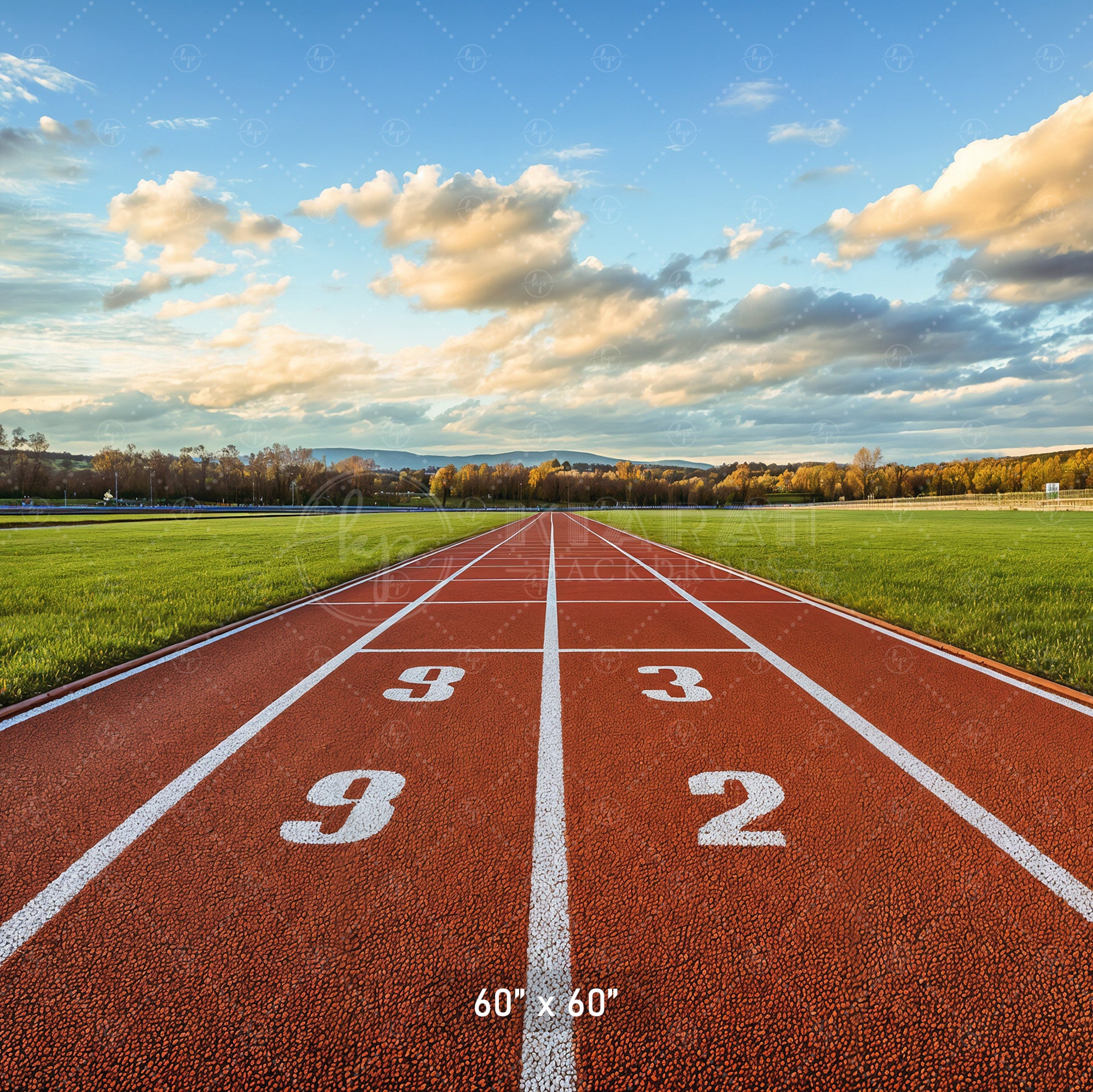 Straight Athletic Running Track Backdrop