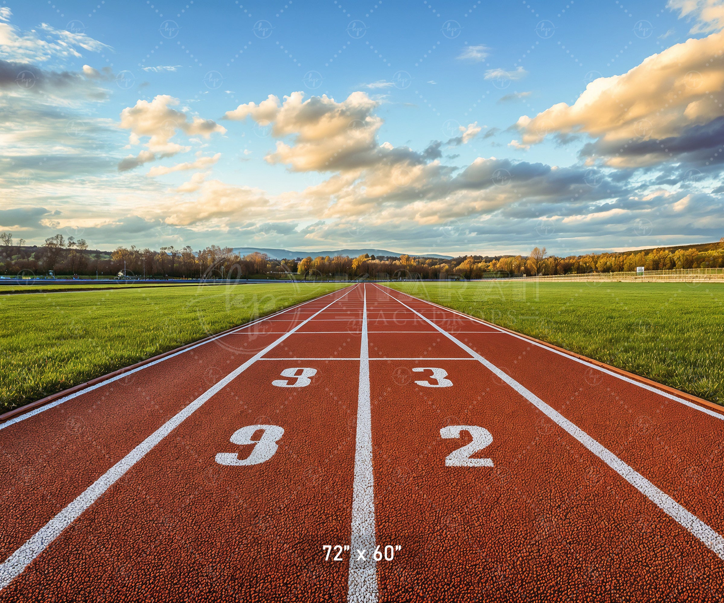 Straight Athletic Running Track Backdrop