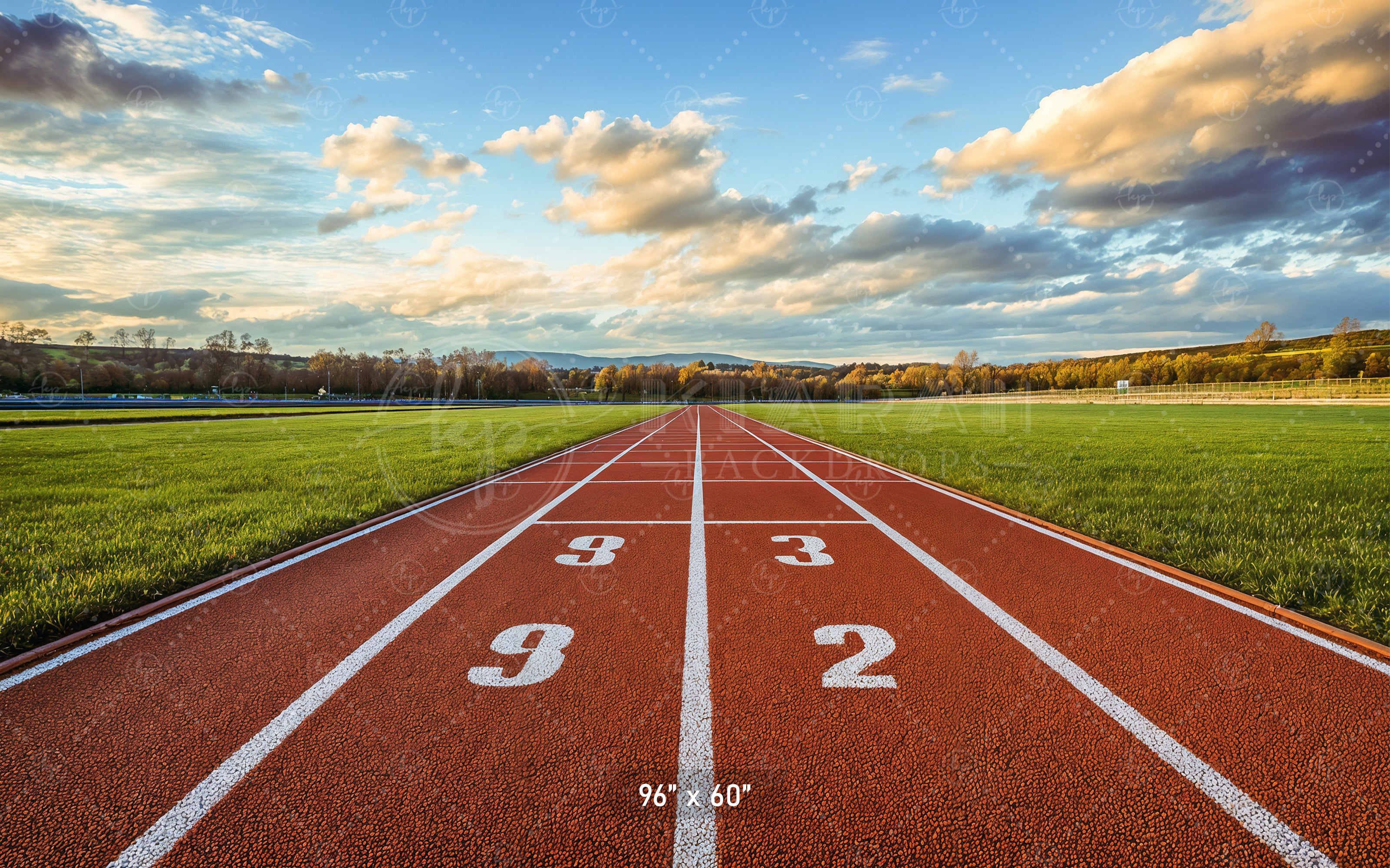 Straight Athletic Running Track Backdrop