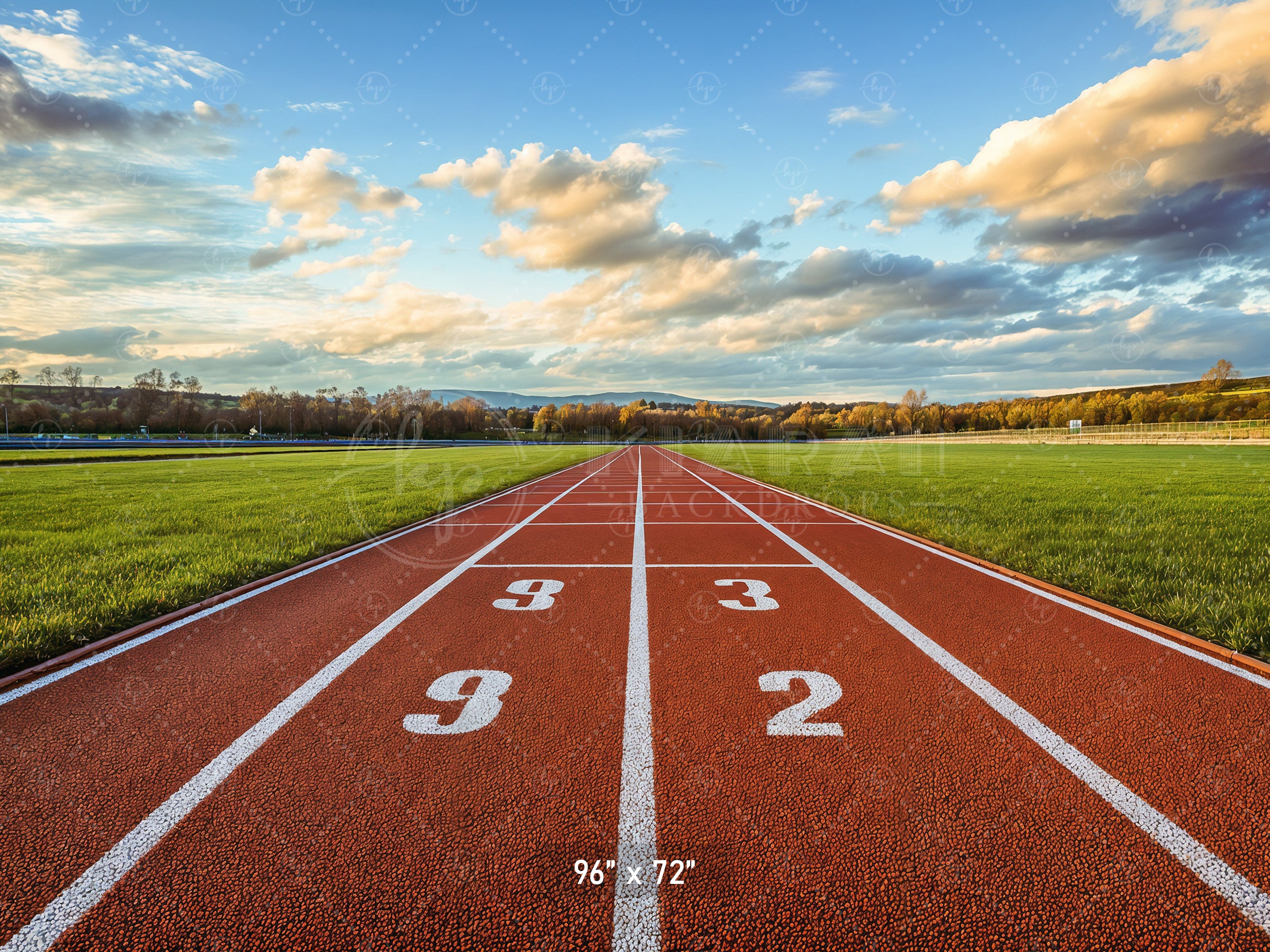 Straight Athletic Running Track Backdrop