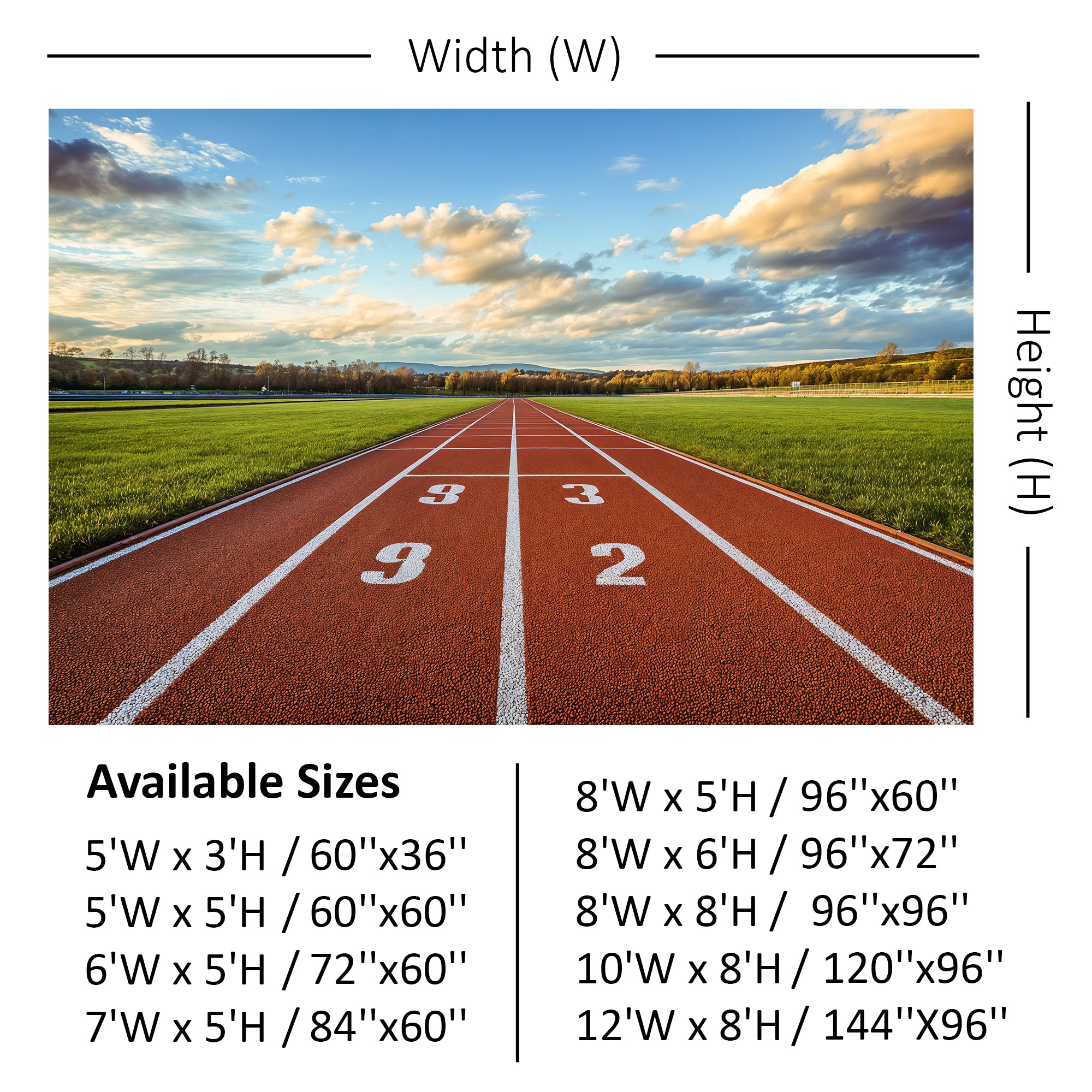 Straight Athletic Running Track Backdrop