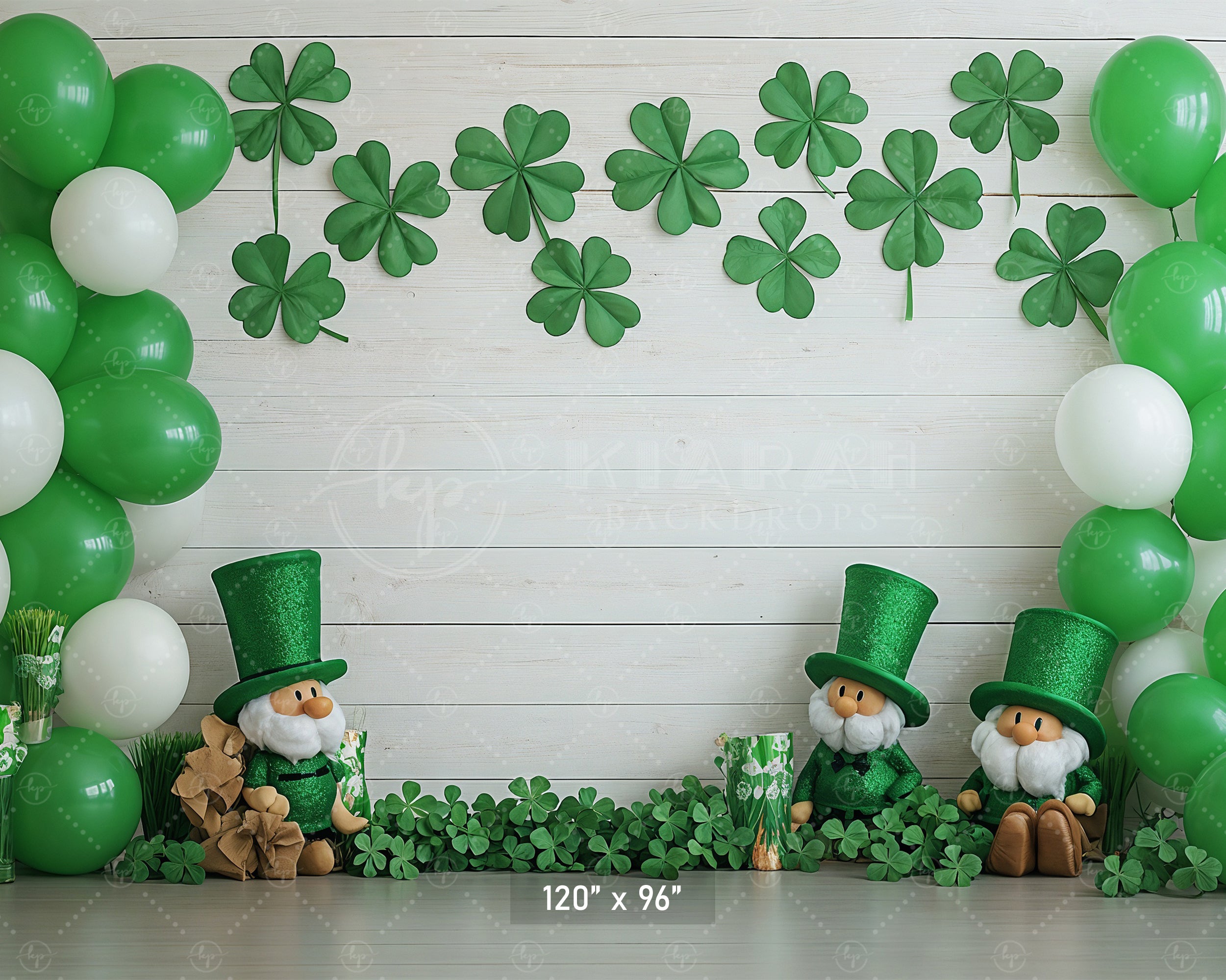 Rustic Shamrock & Gnome Gathering Backdrop