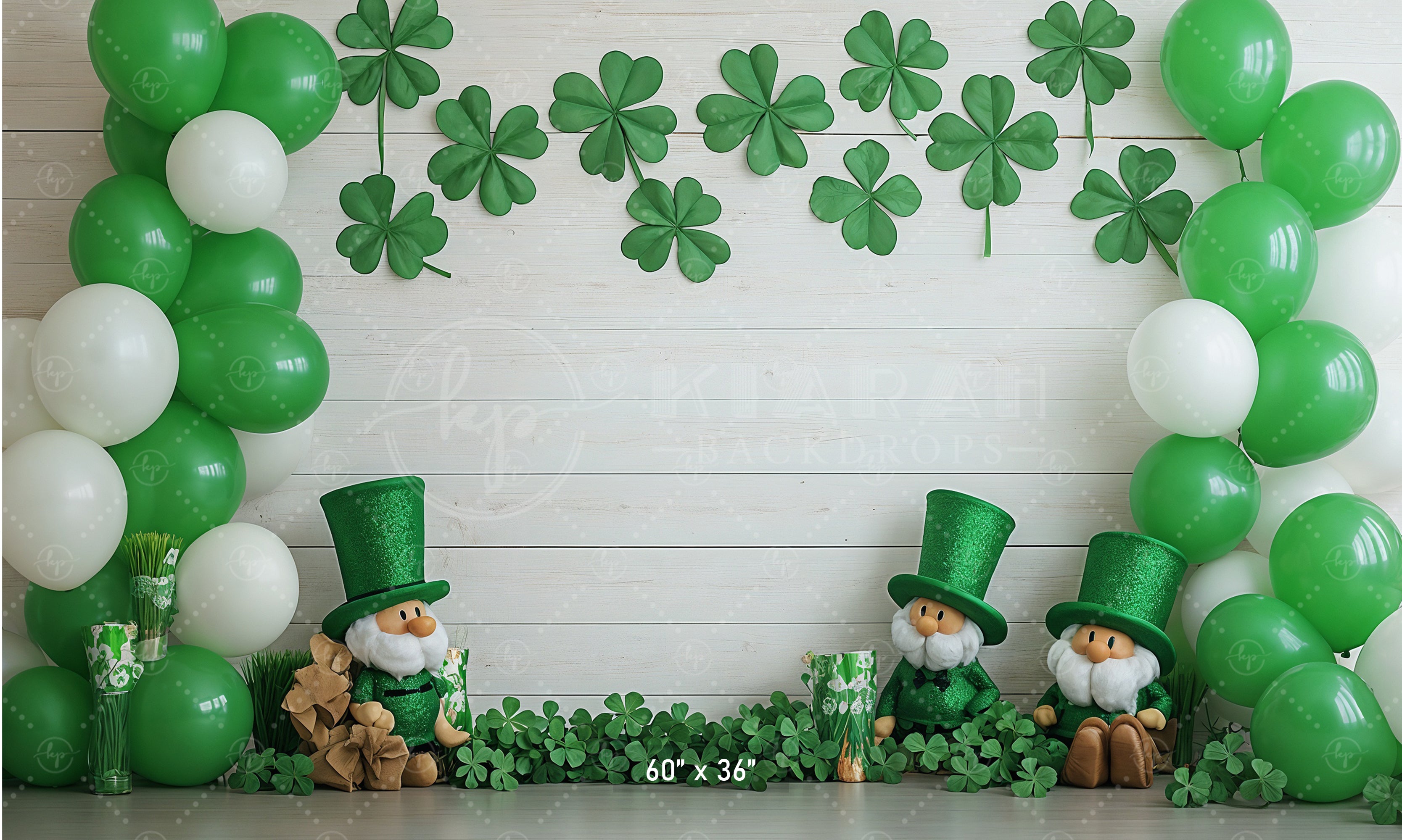 Rustic Shamrock & Gnome Gathering Backdrop