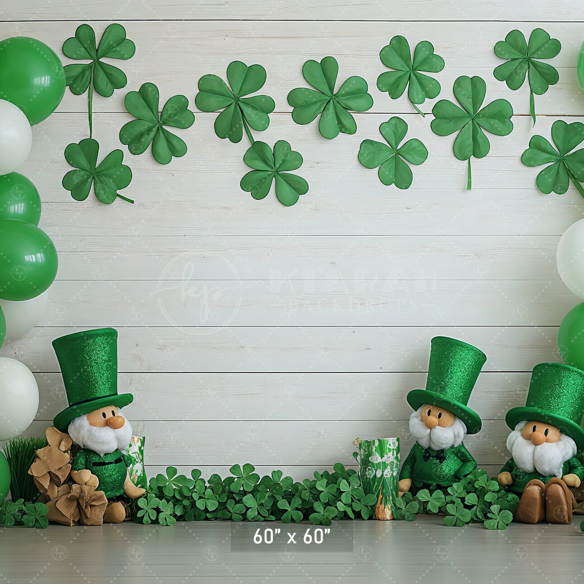 Rustic Shamrock & Gnome Gathering Backdrop