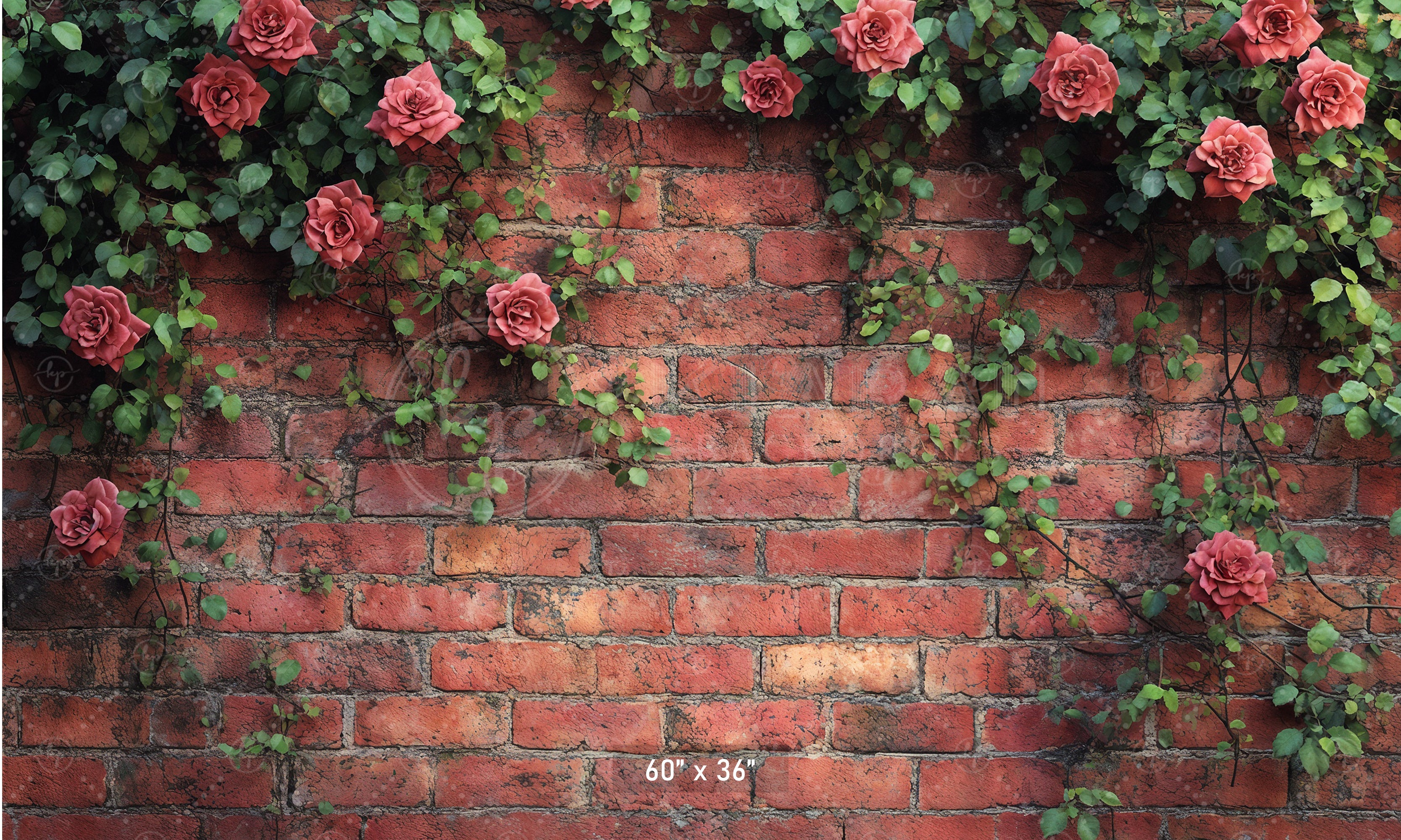 Climbing Rose Brick Wall Backdrop