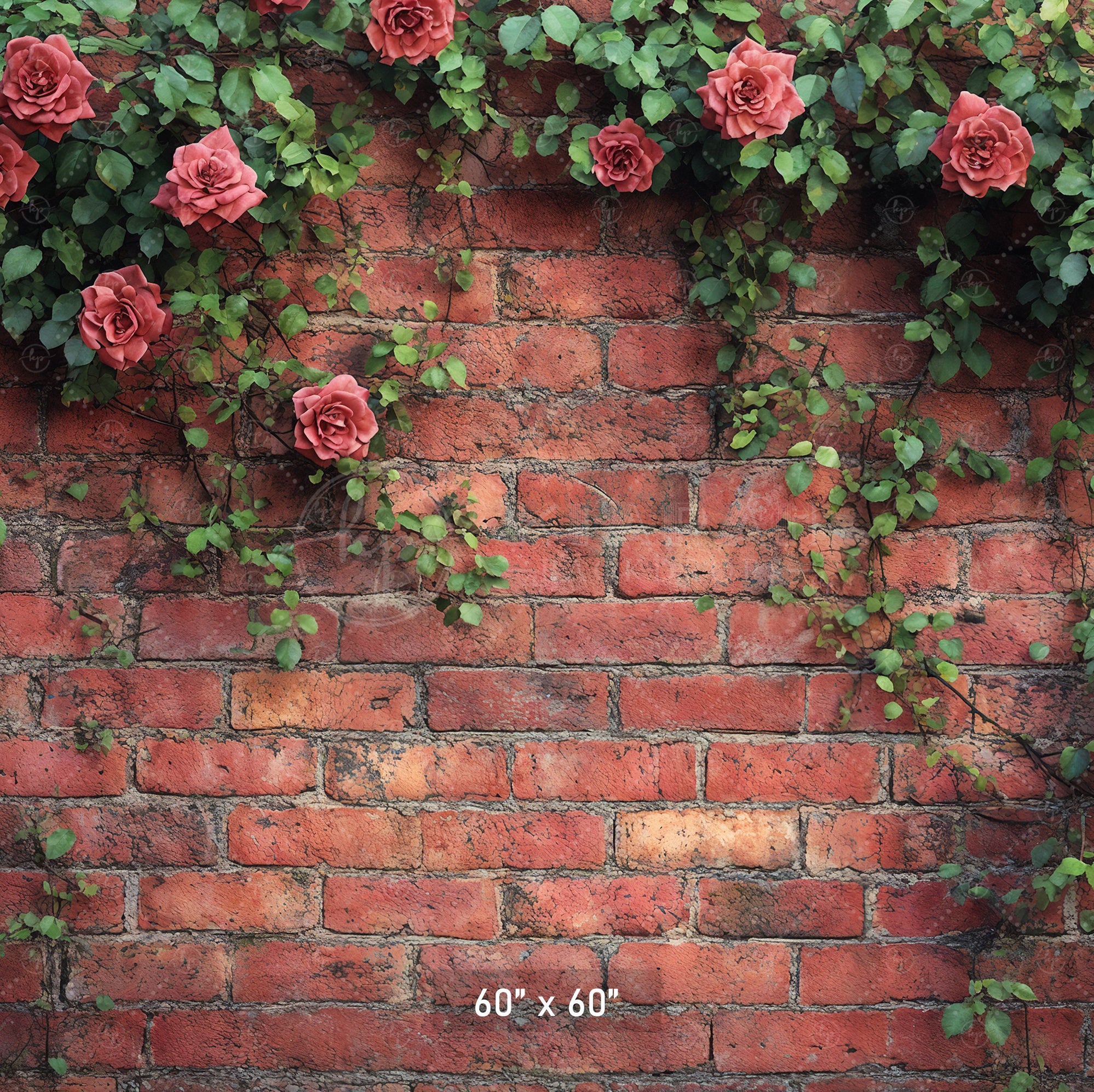 Climbing Rose Brick Wall Backdrop