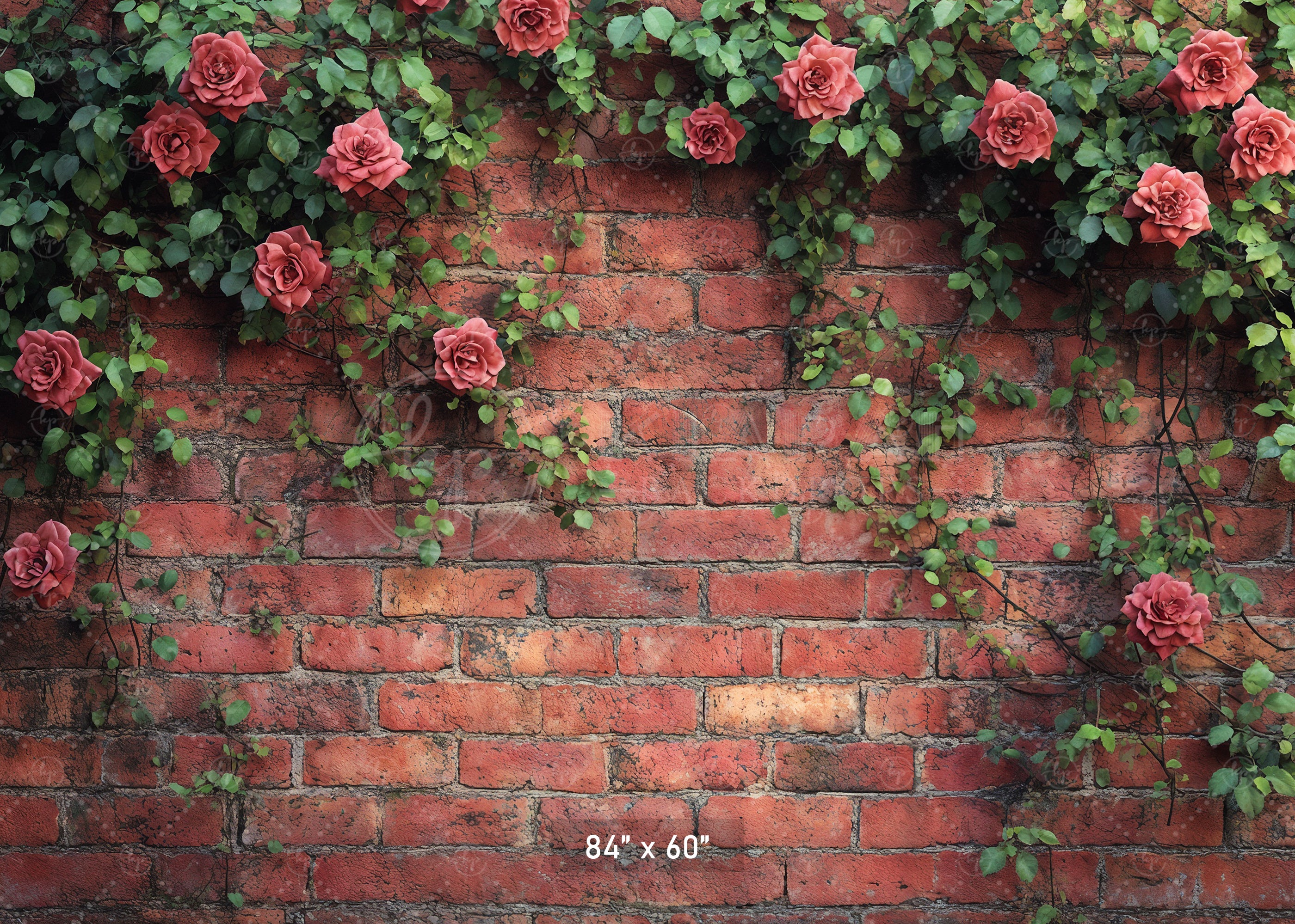 Climbing Rose Brick Wall Backdrop