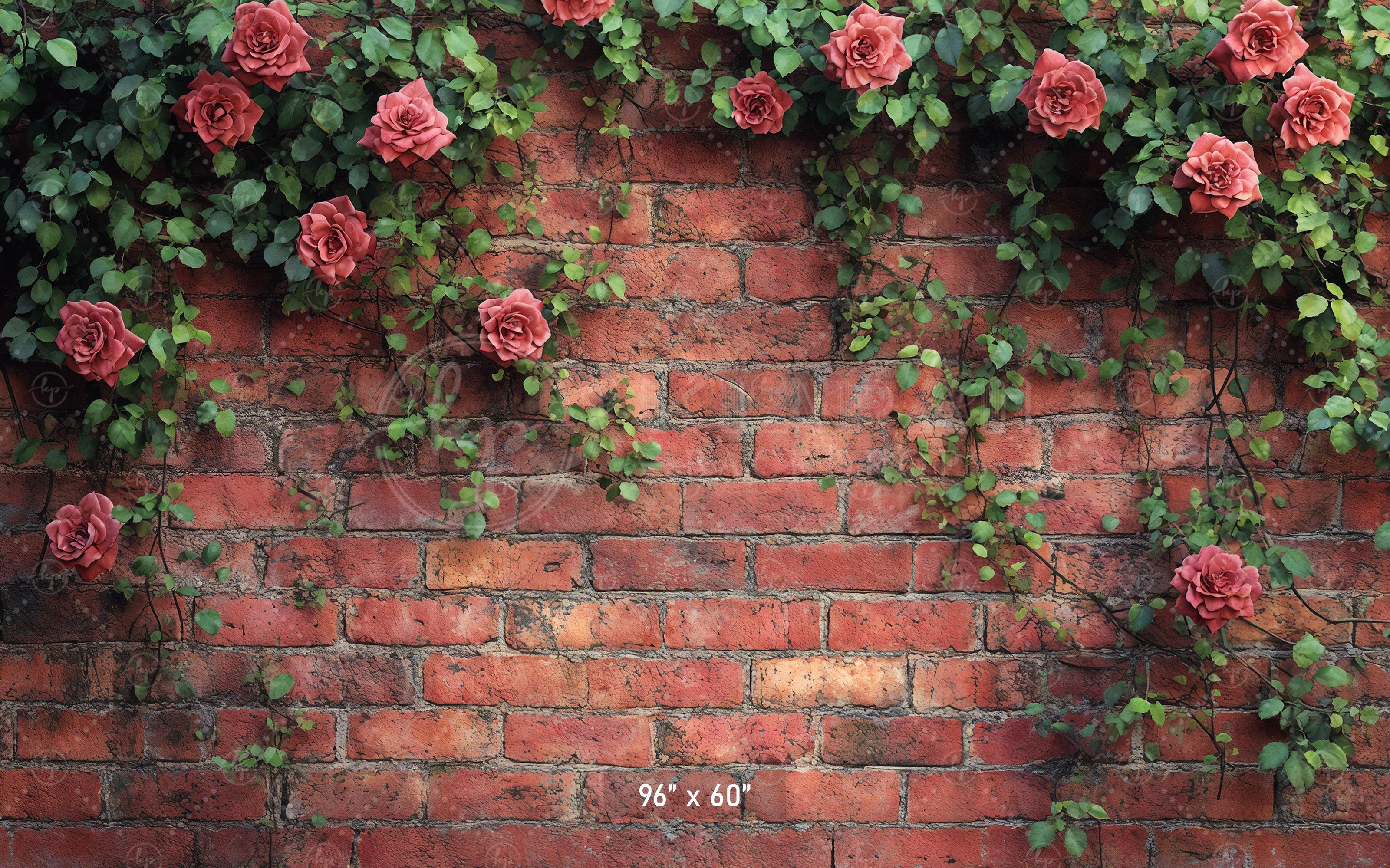 Climbing Rose Brick Wall Backdrop