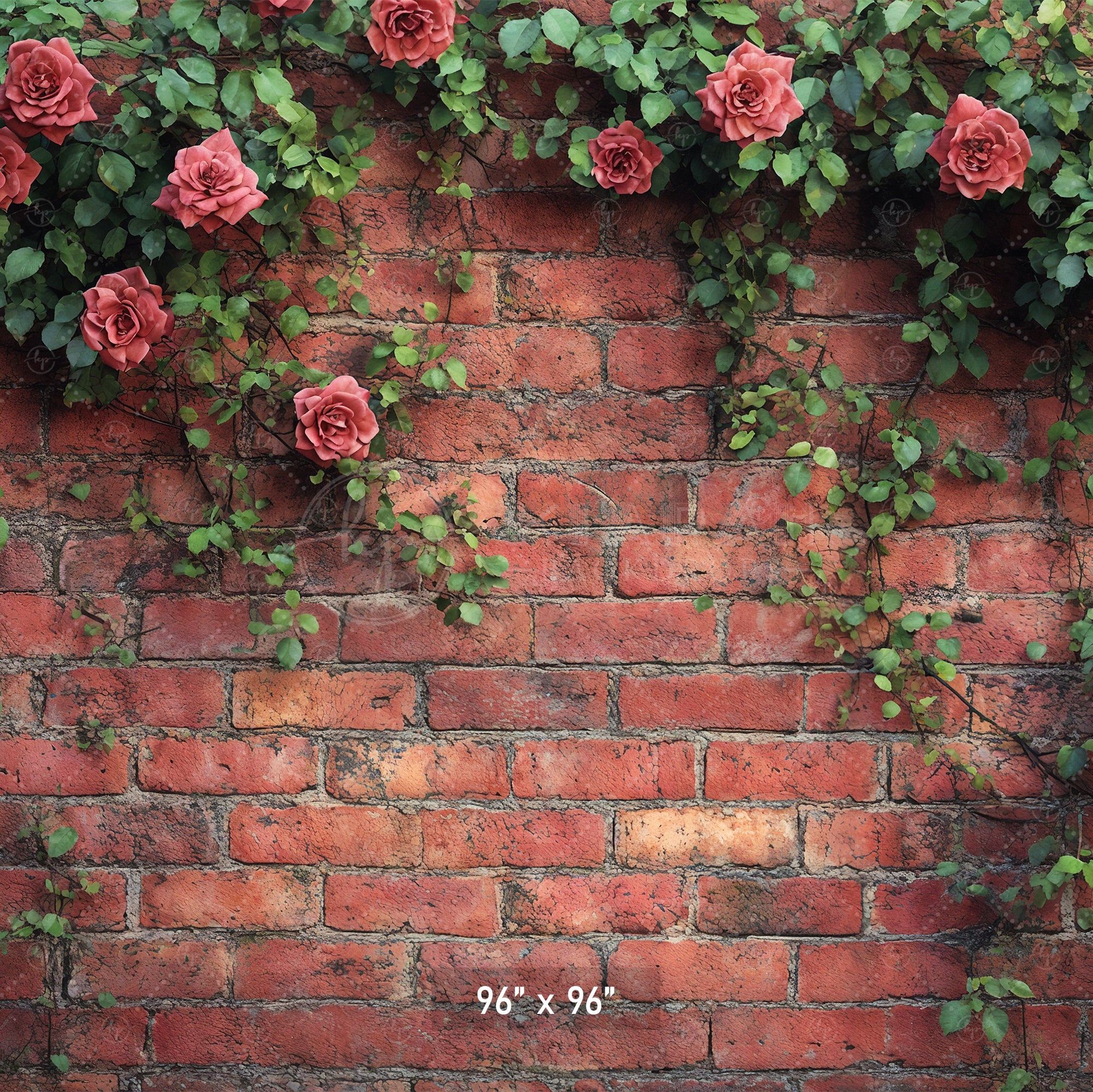 Climbing Rose Brick Wall Backdrop