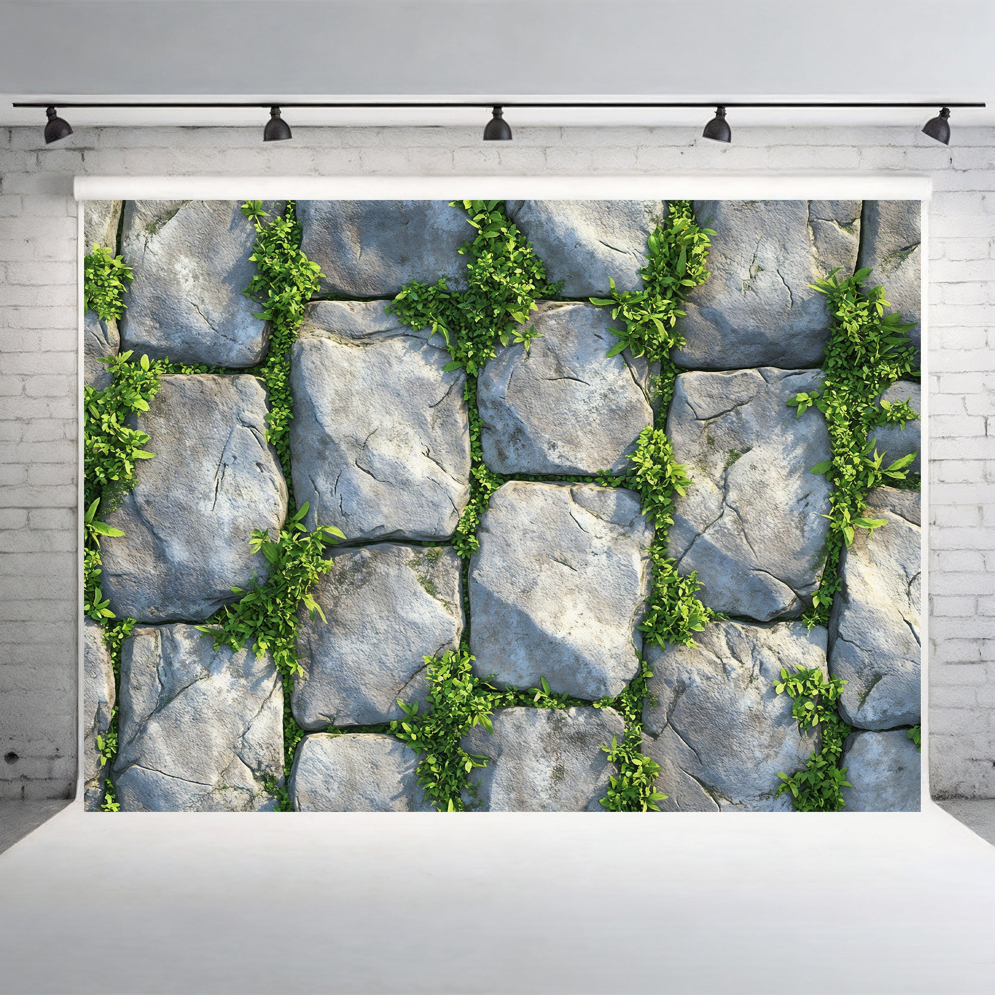 Mossy Stone Pavers Backdrop