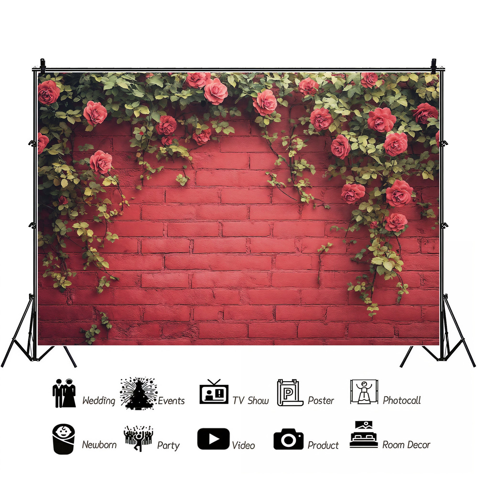 Vibrant Rose Trellis Wal Backdrop