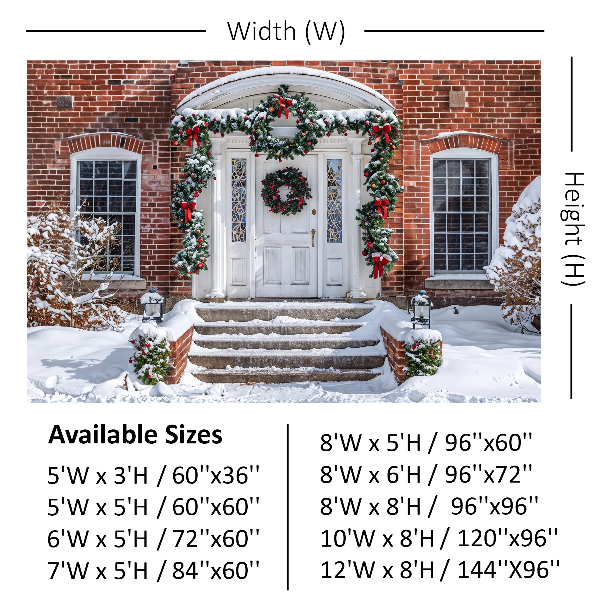 Festive Brick House Entrance Backdrop