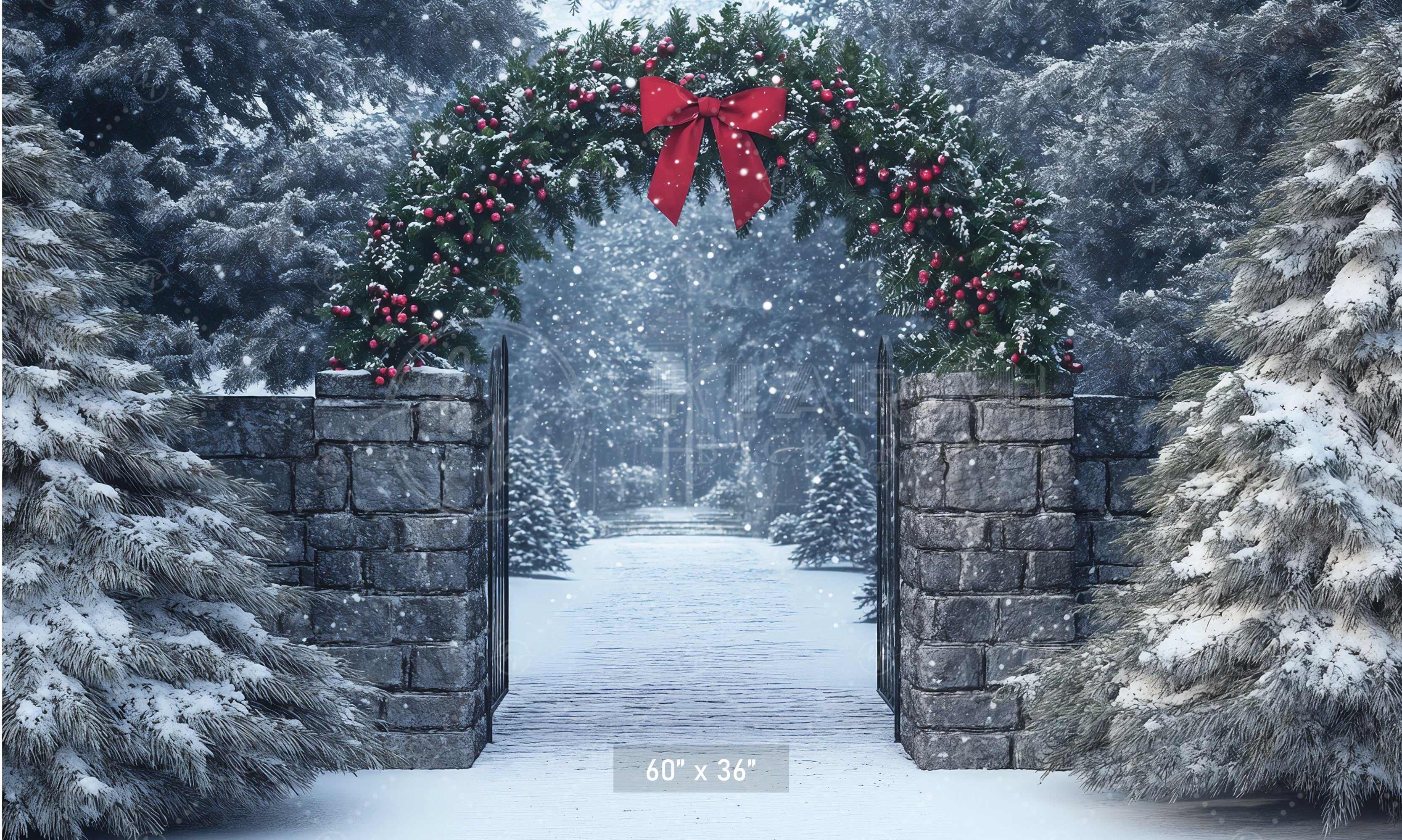 Christmas Wreath Archway Backdrop