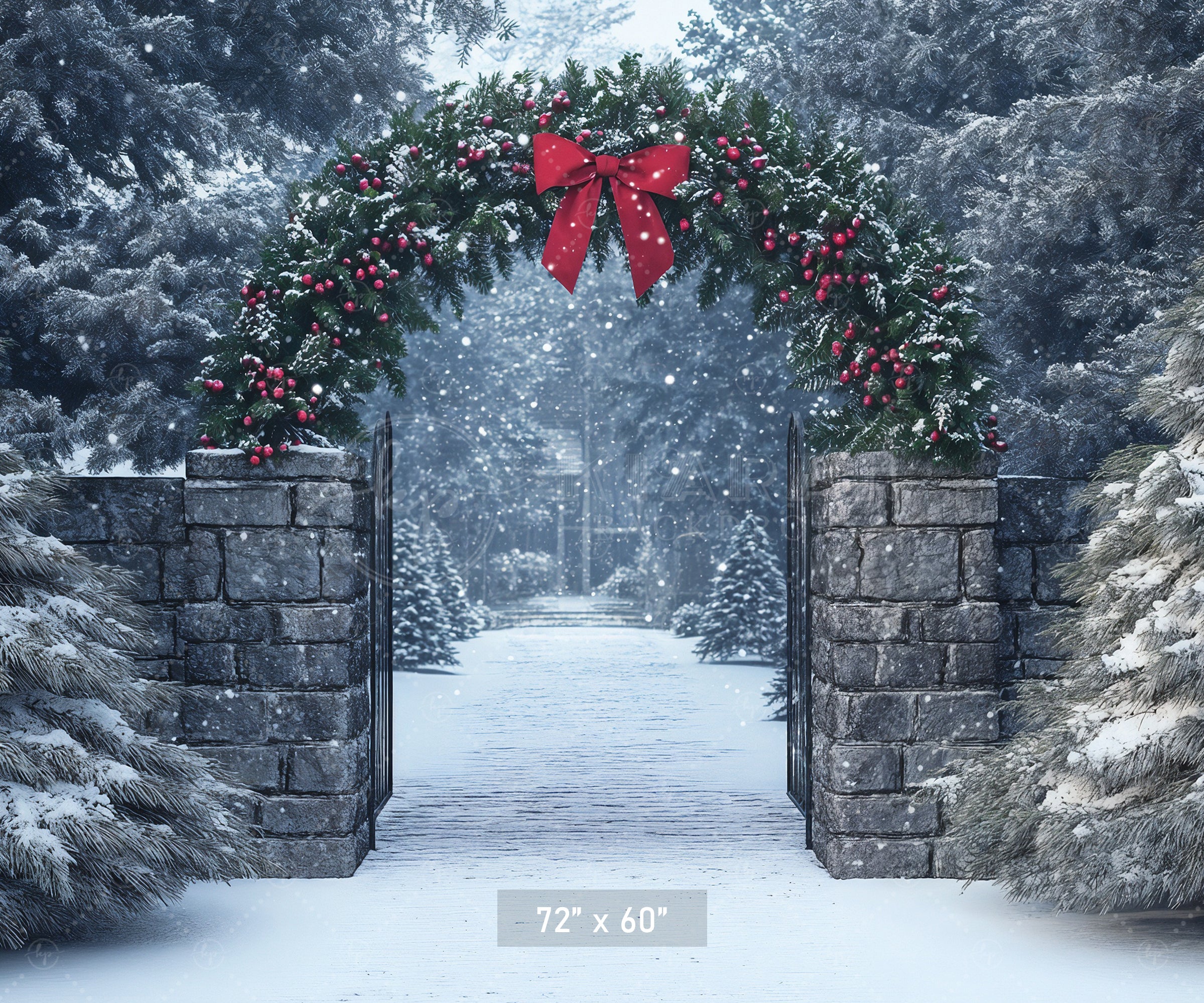 Christmas Wreath Archway Backdrop