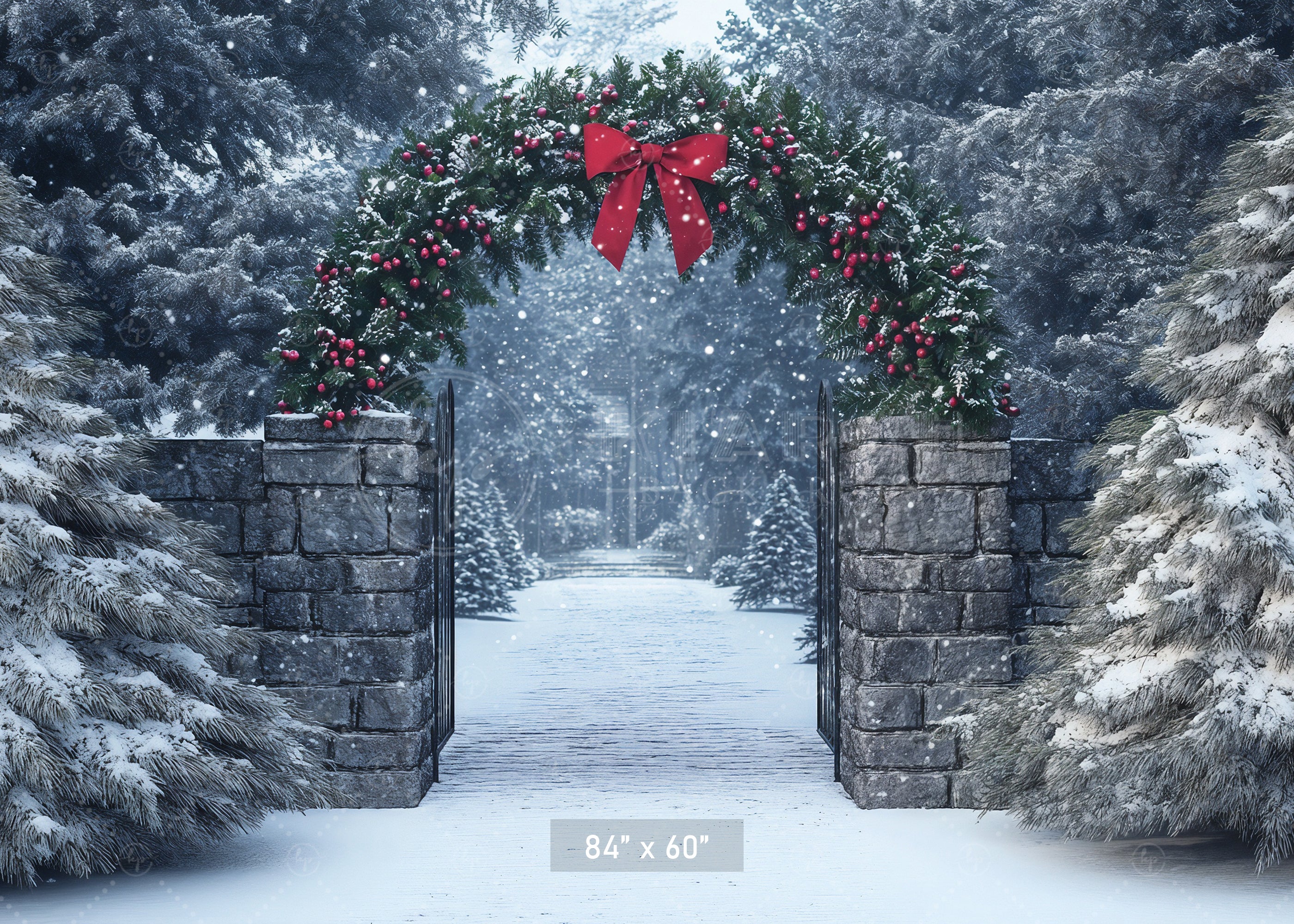 Christmas Wreath Archway Backdrop