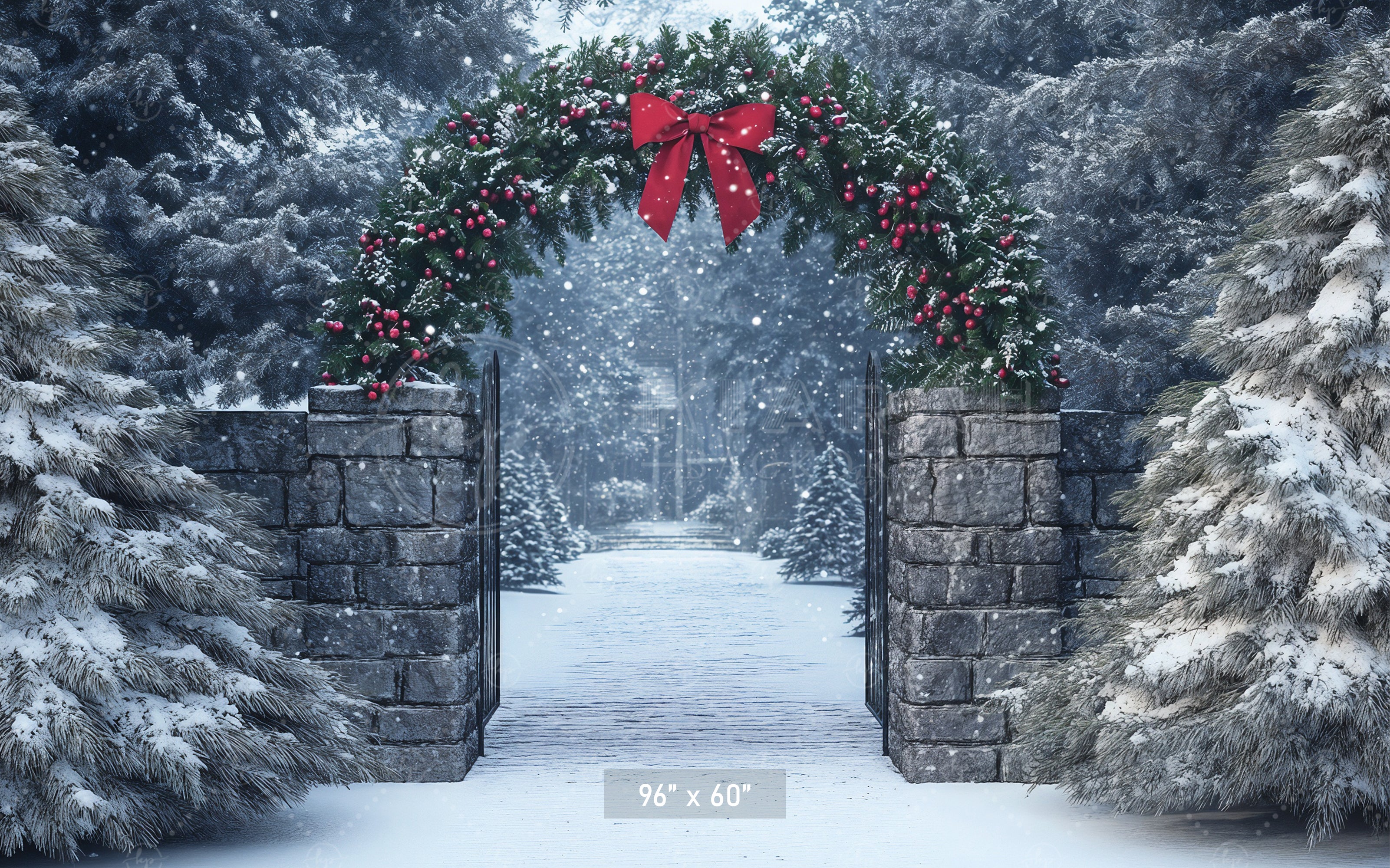 Christmas Wreath Archway Backdrop