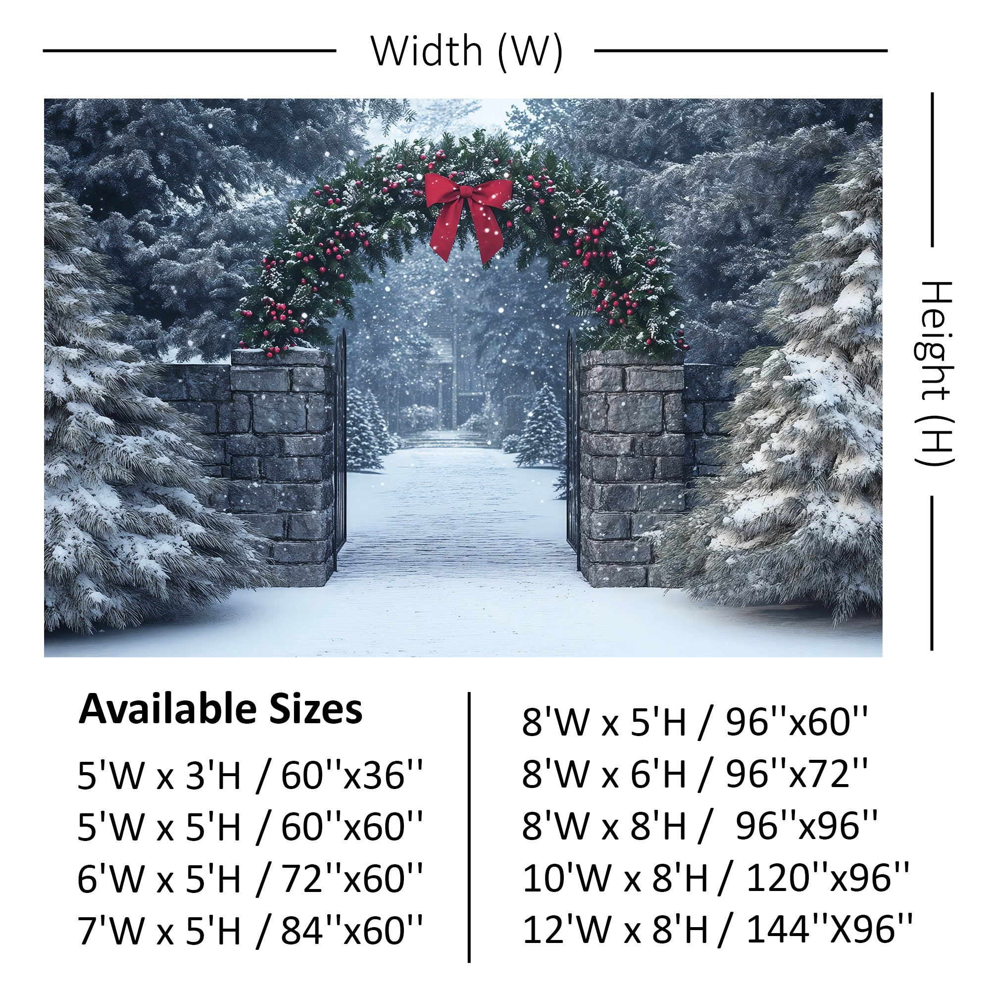 Christmas Wreath Archway Backdrop
