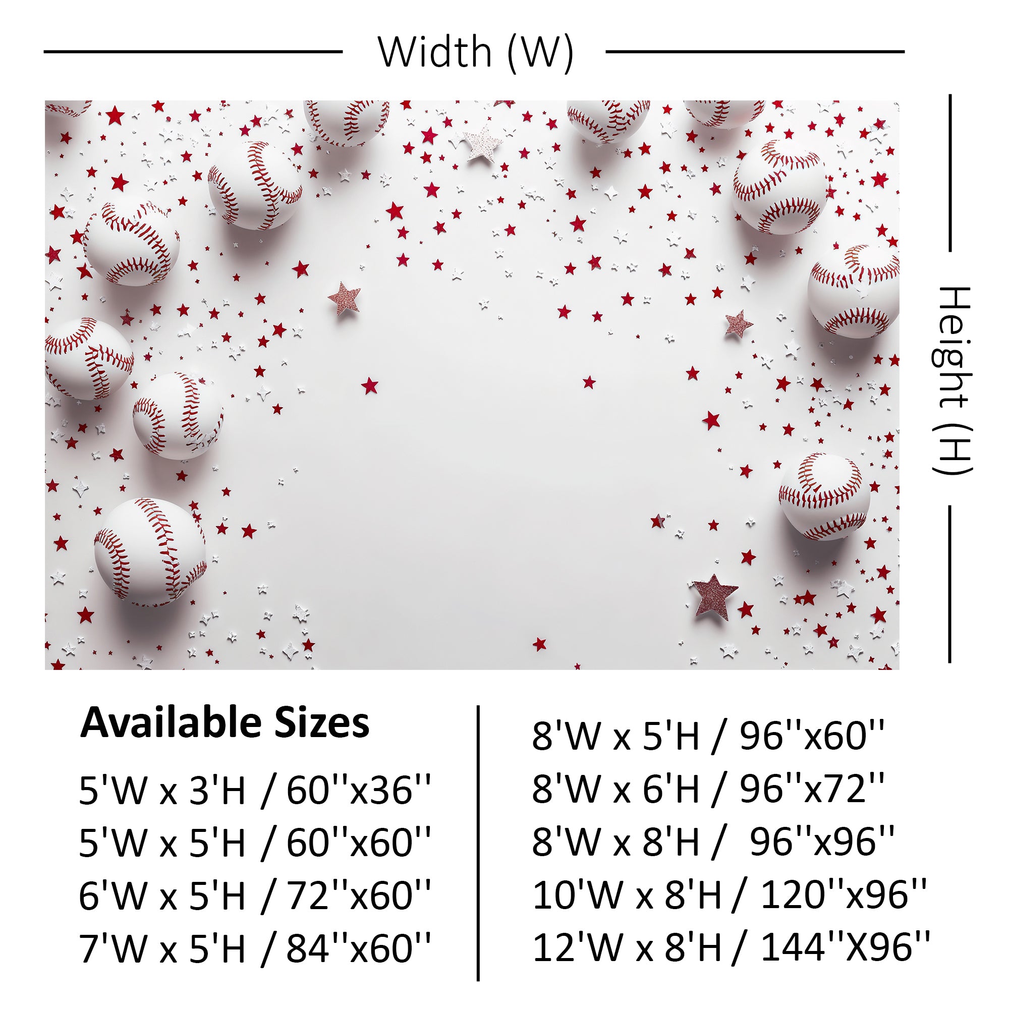 Baseball & Stars Celebration Backdrop