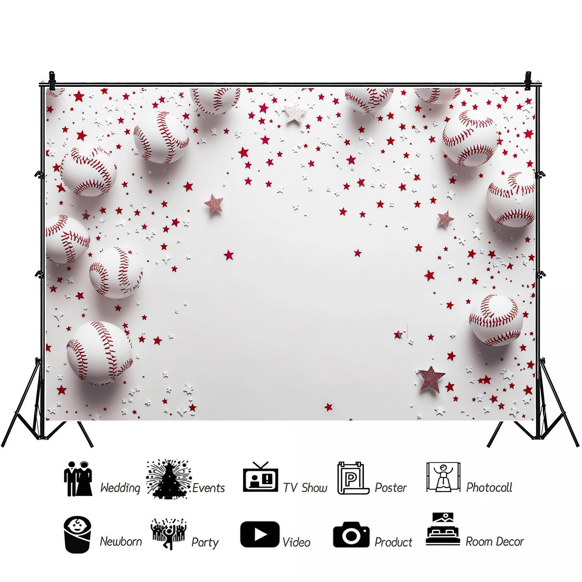 Baseball & Stars Celebration Backdrop