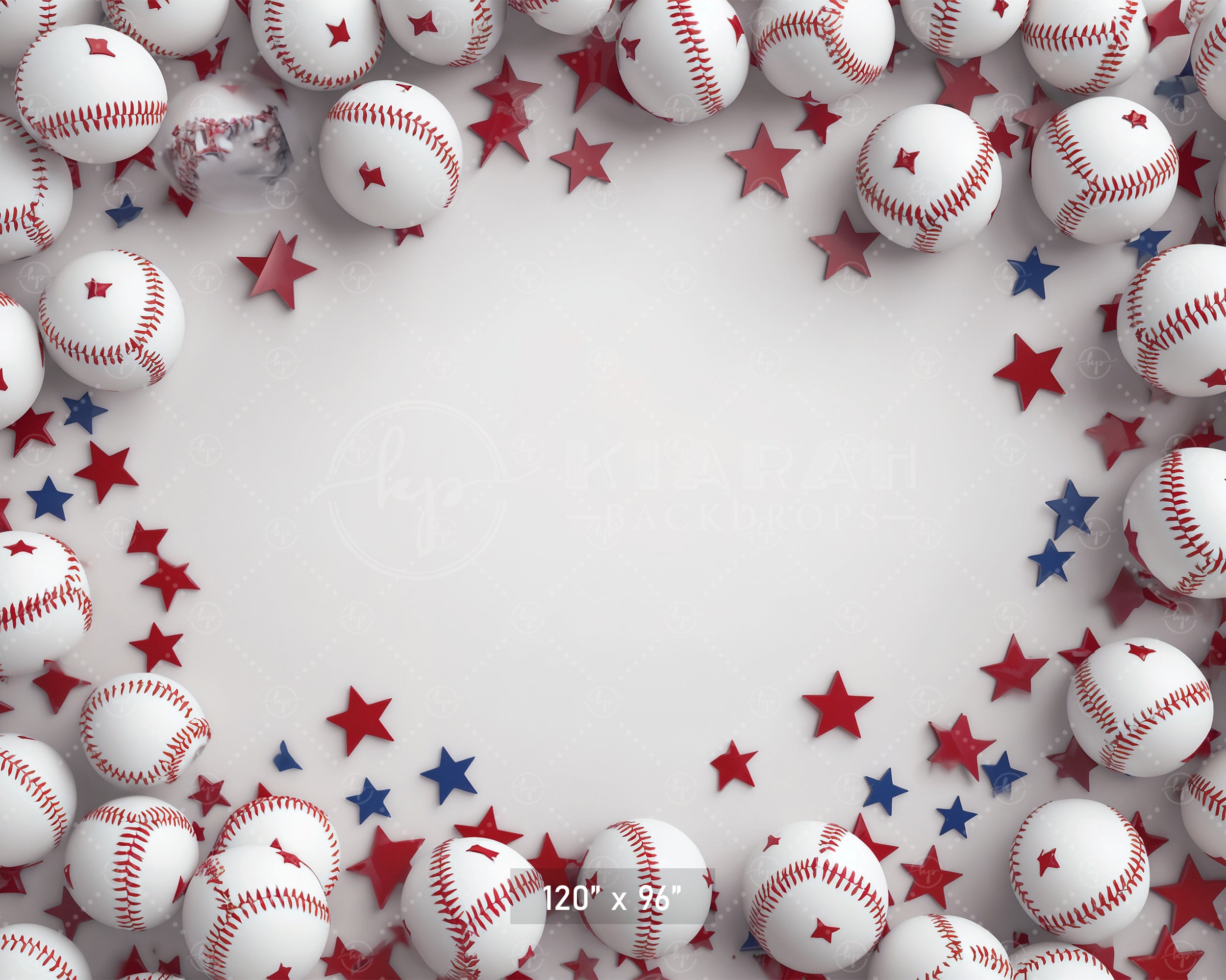 Patriotic Baseball Blast Backdrop