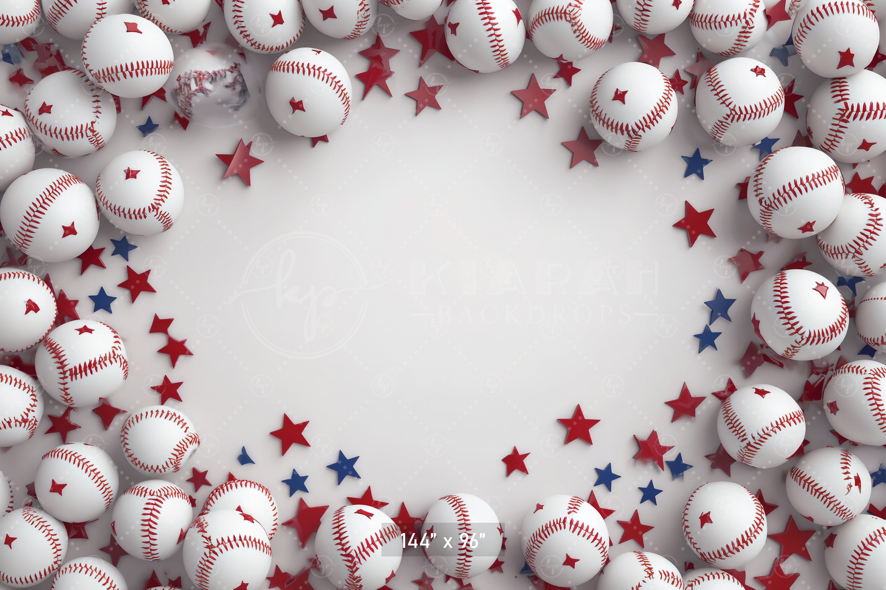 Patriotic Baseball Blast Backdrop
