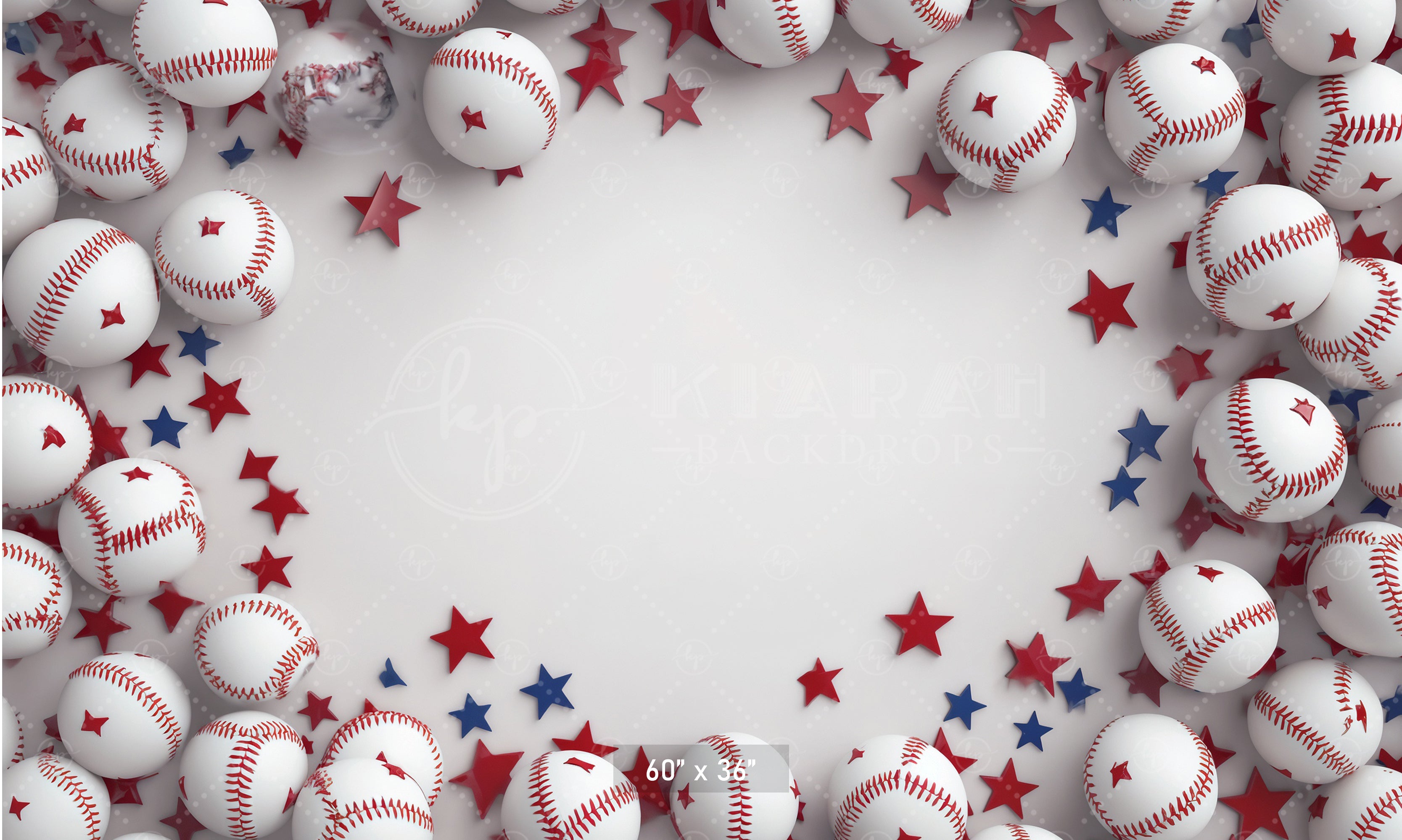 Patriotic Baseball Blast Backdrop