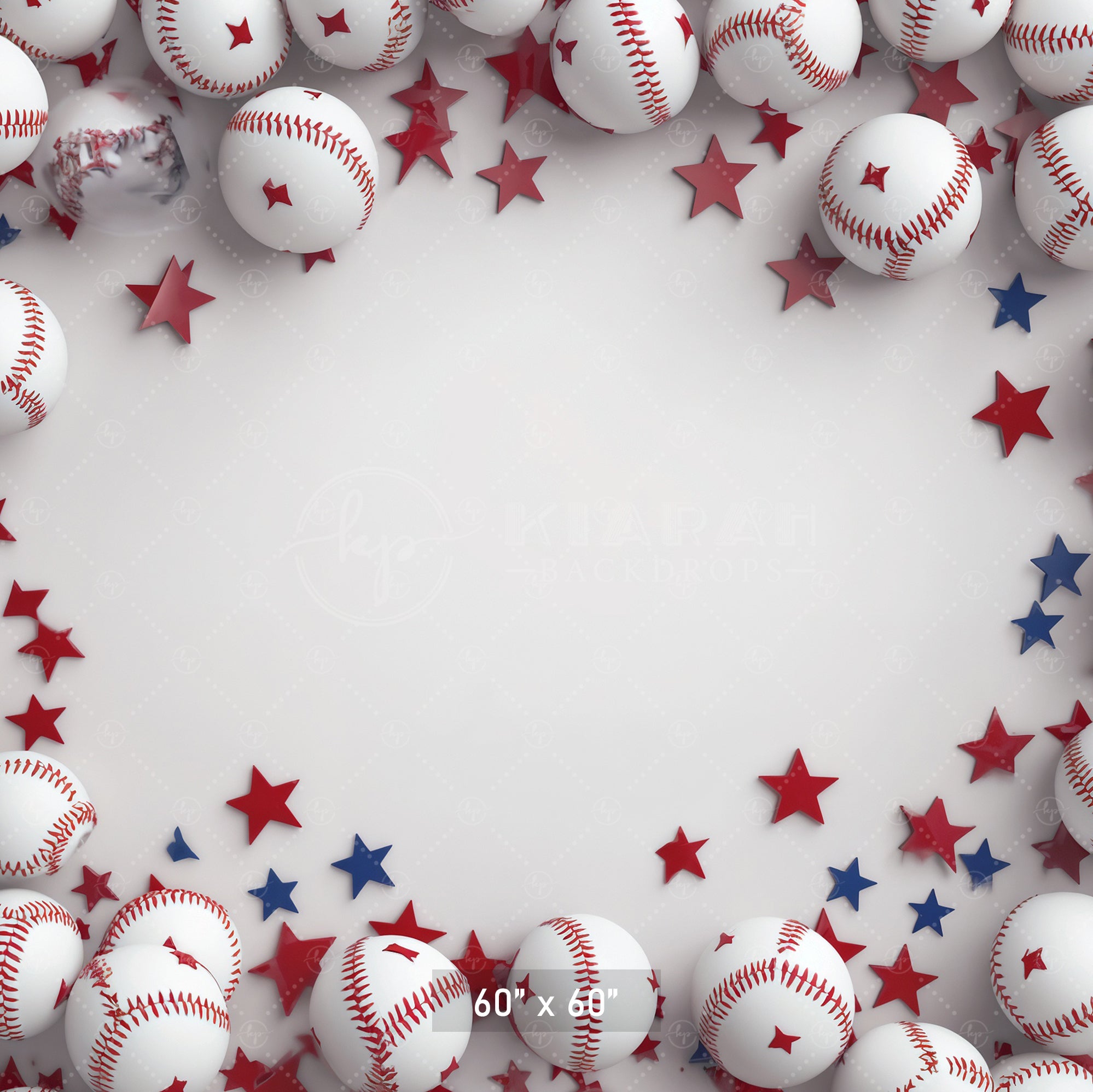 Patriotic Baseball Blast Backdrop