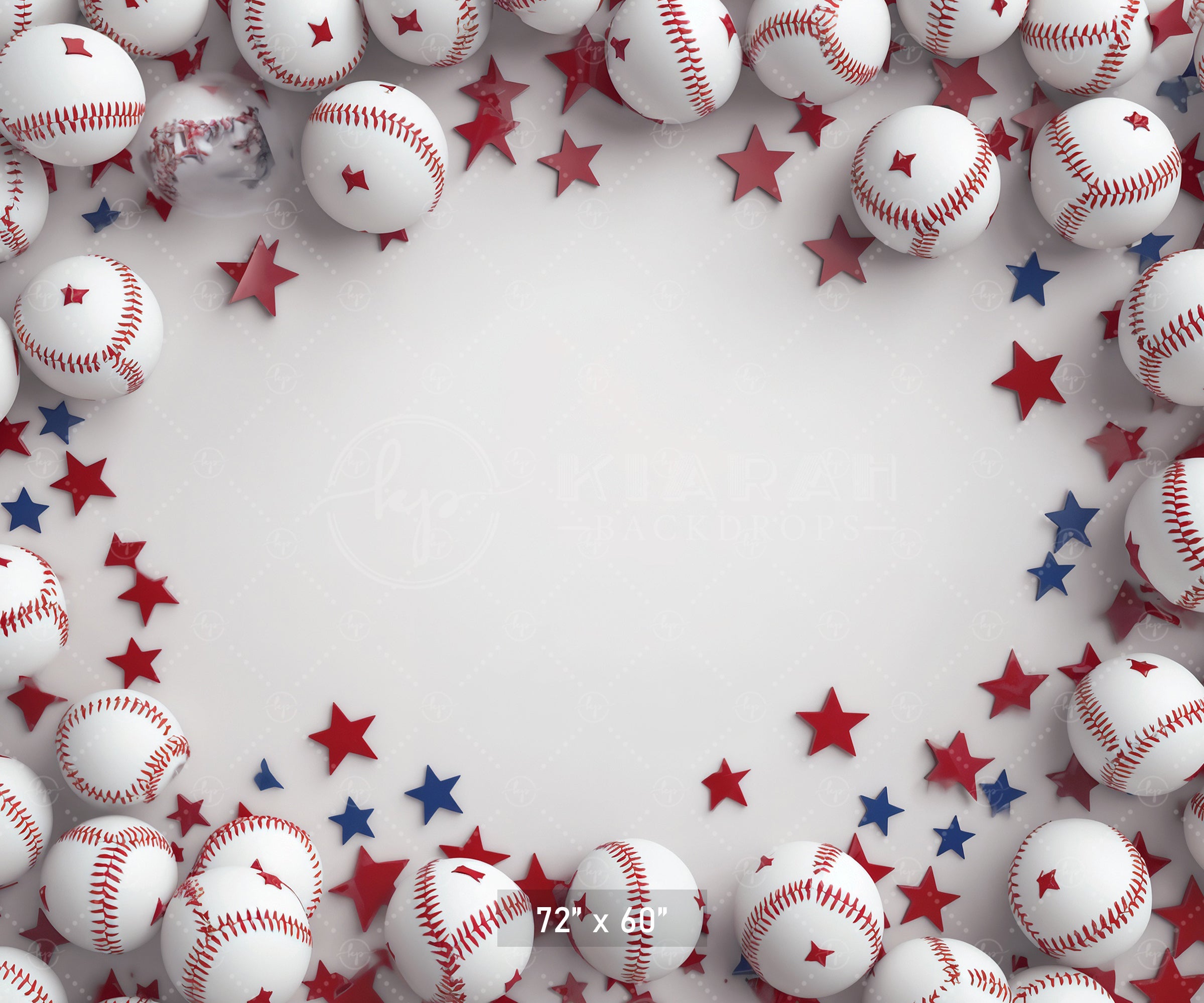 Patriotic Baseball Blast Backdrop