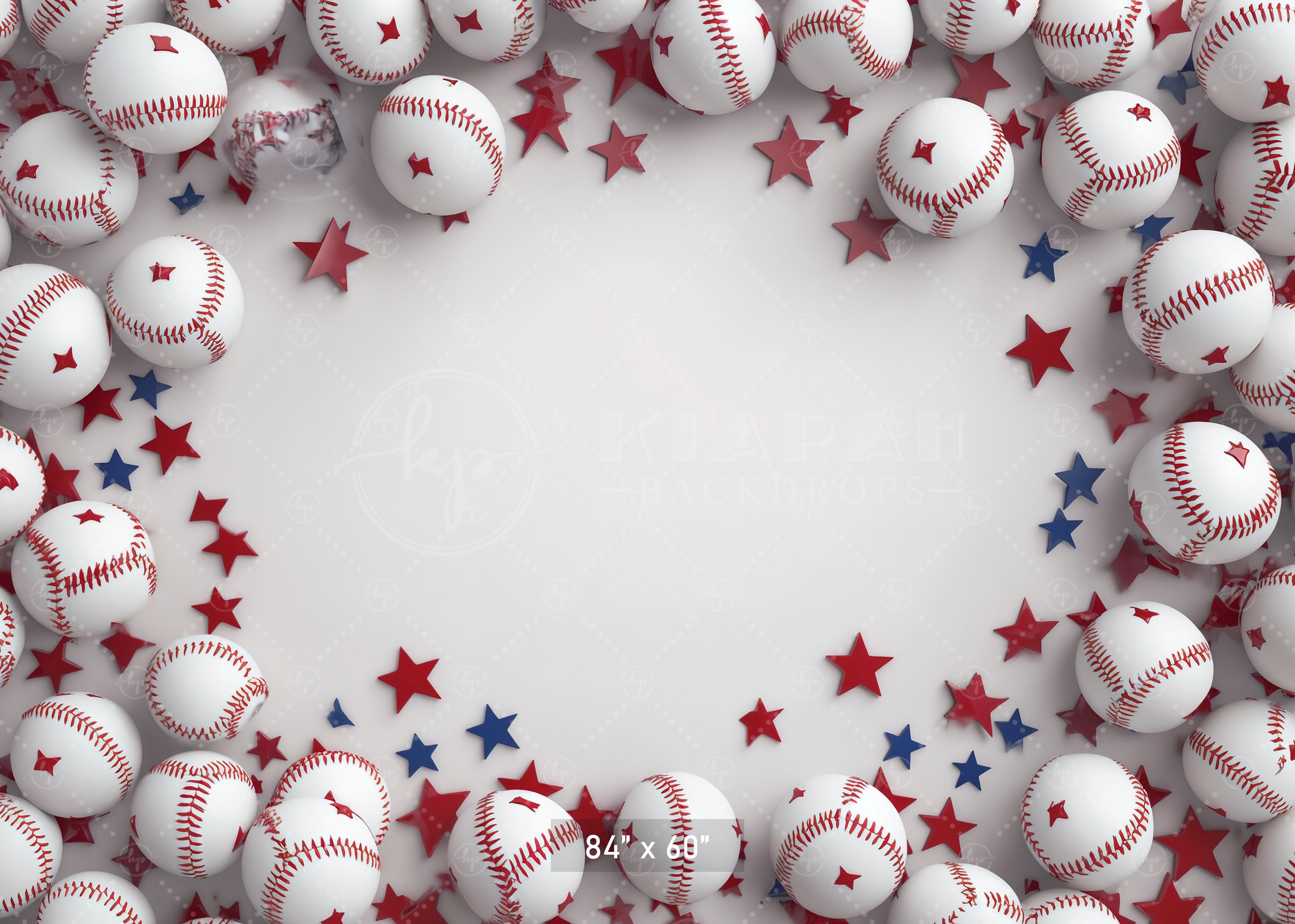 Patriotic Baseball Blast Backdrop