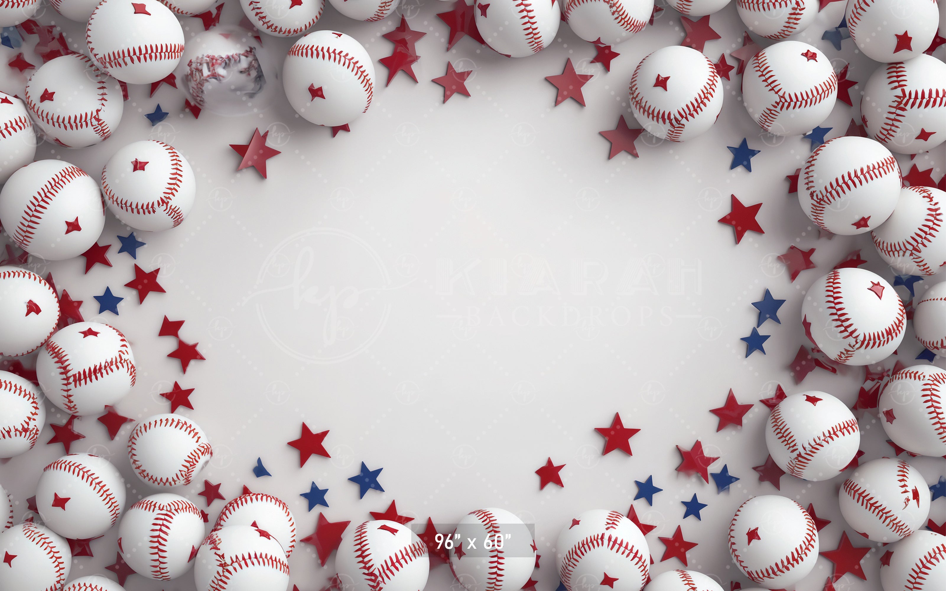 Patriotic Baseball Blast Backdrop