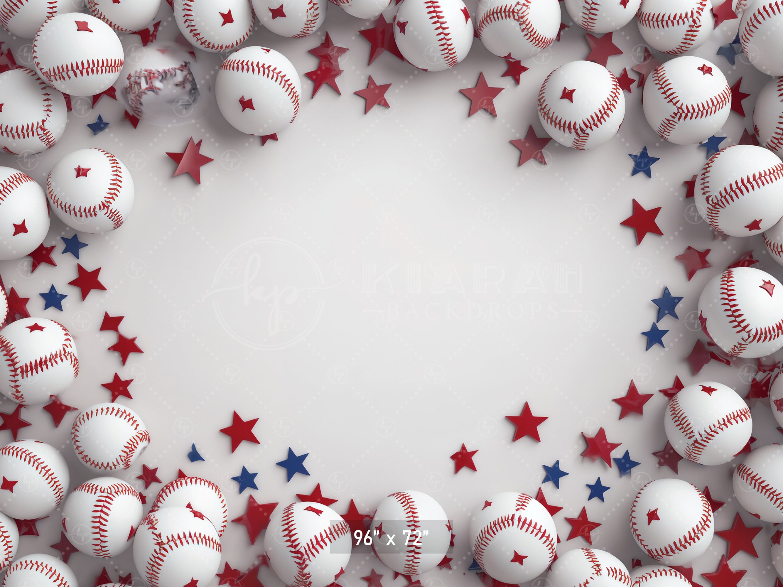 Patriotic Baseball Blast Backdrop