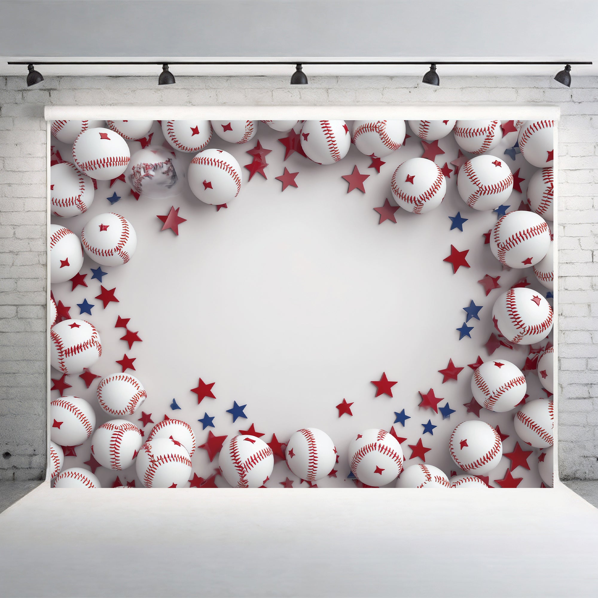 Patriotic Baseball Blast Backdrop