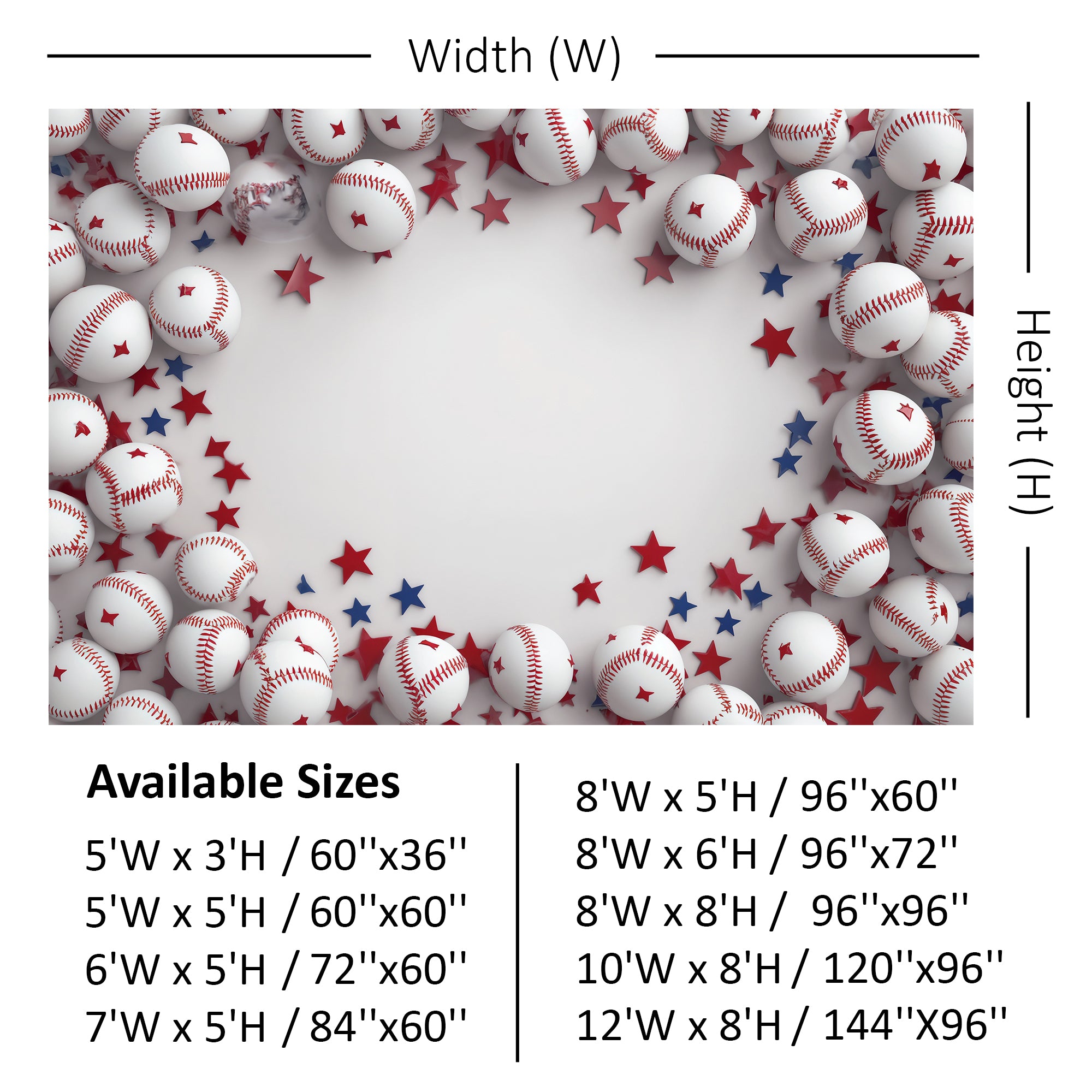 Patriotic Baseball Blast Backdrop