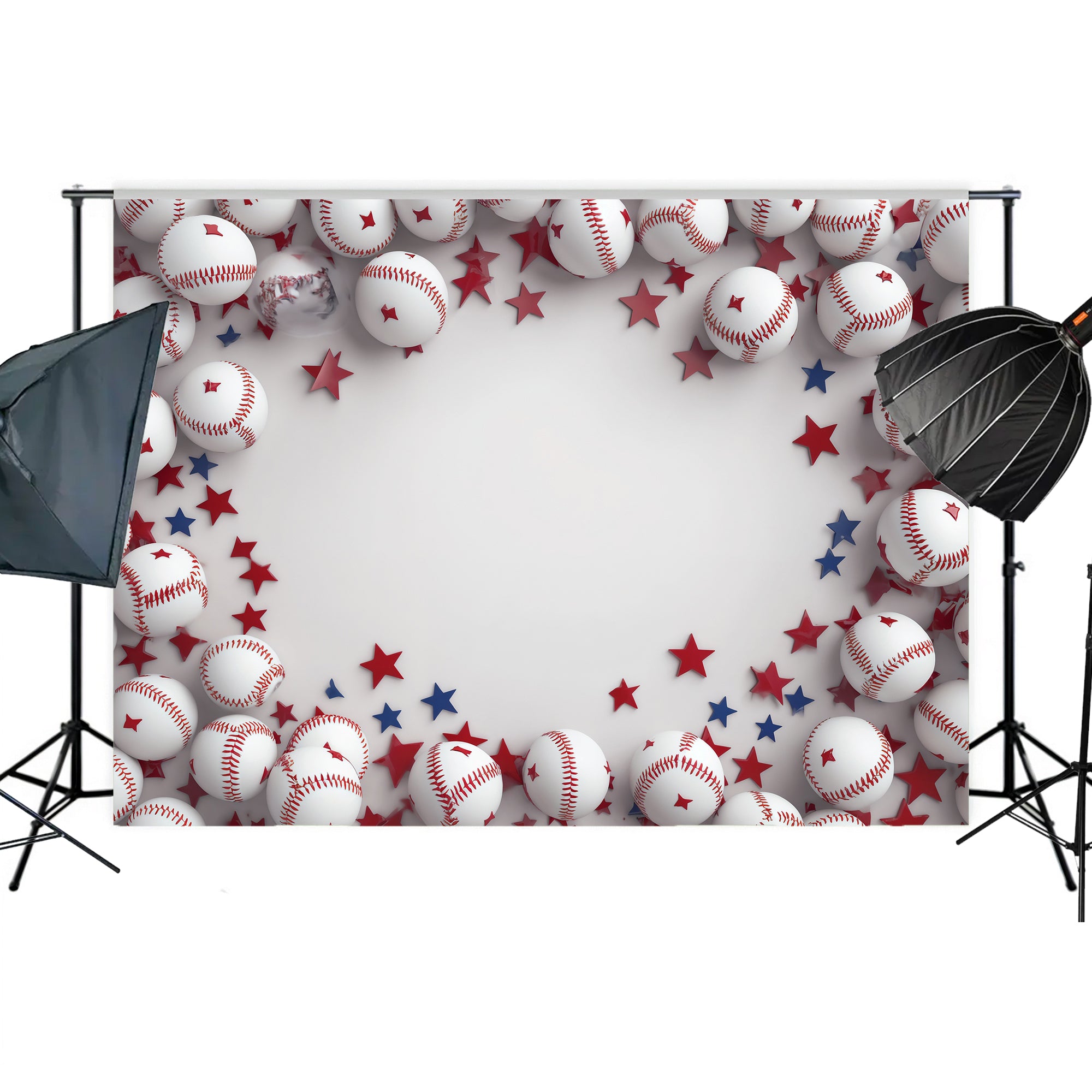 Patriotic Baseball Blast Backdrop