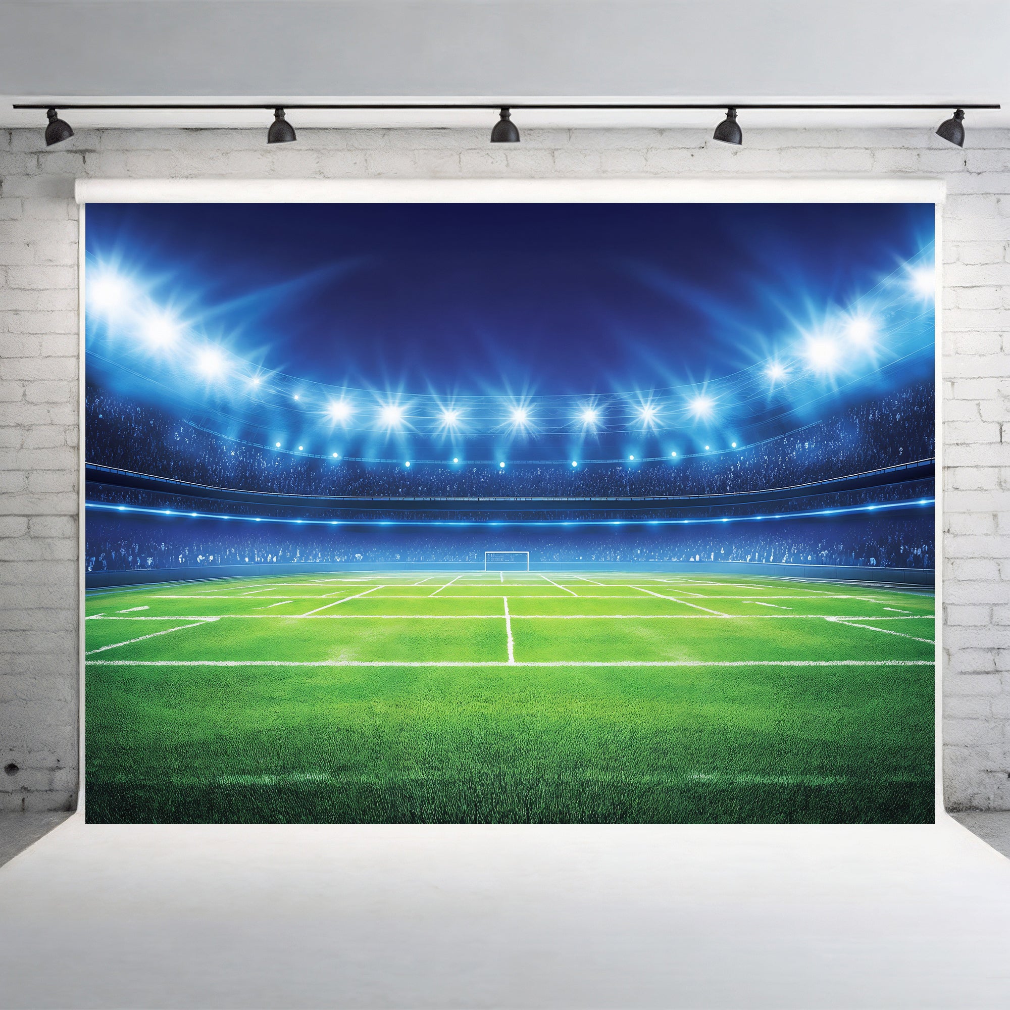 Bright Lights Football Stadium Backdrop