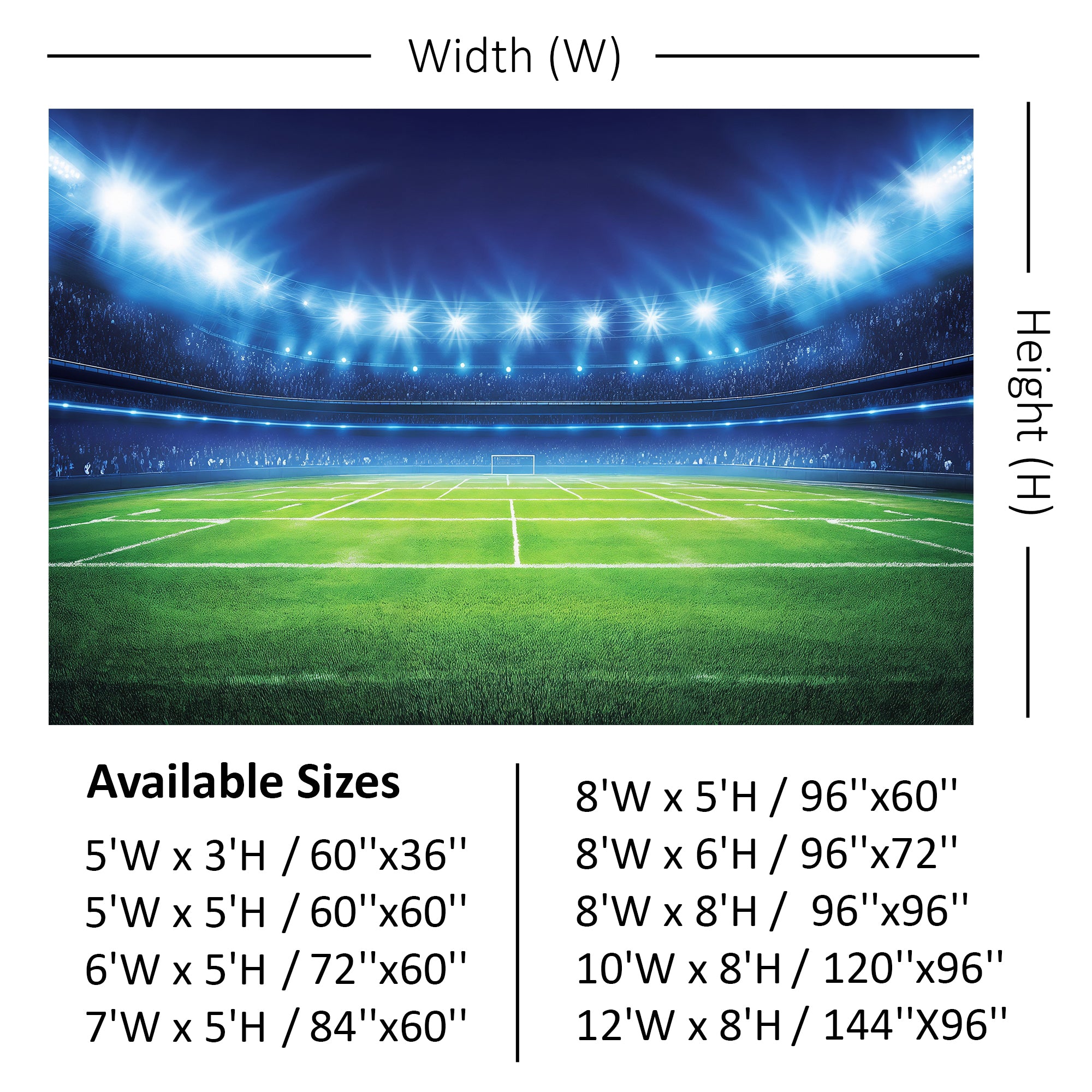 Bright Lights Football Stadium Backdrop
