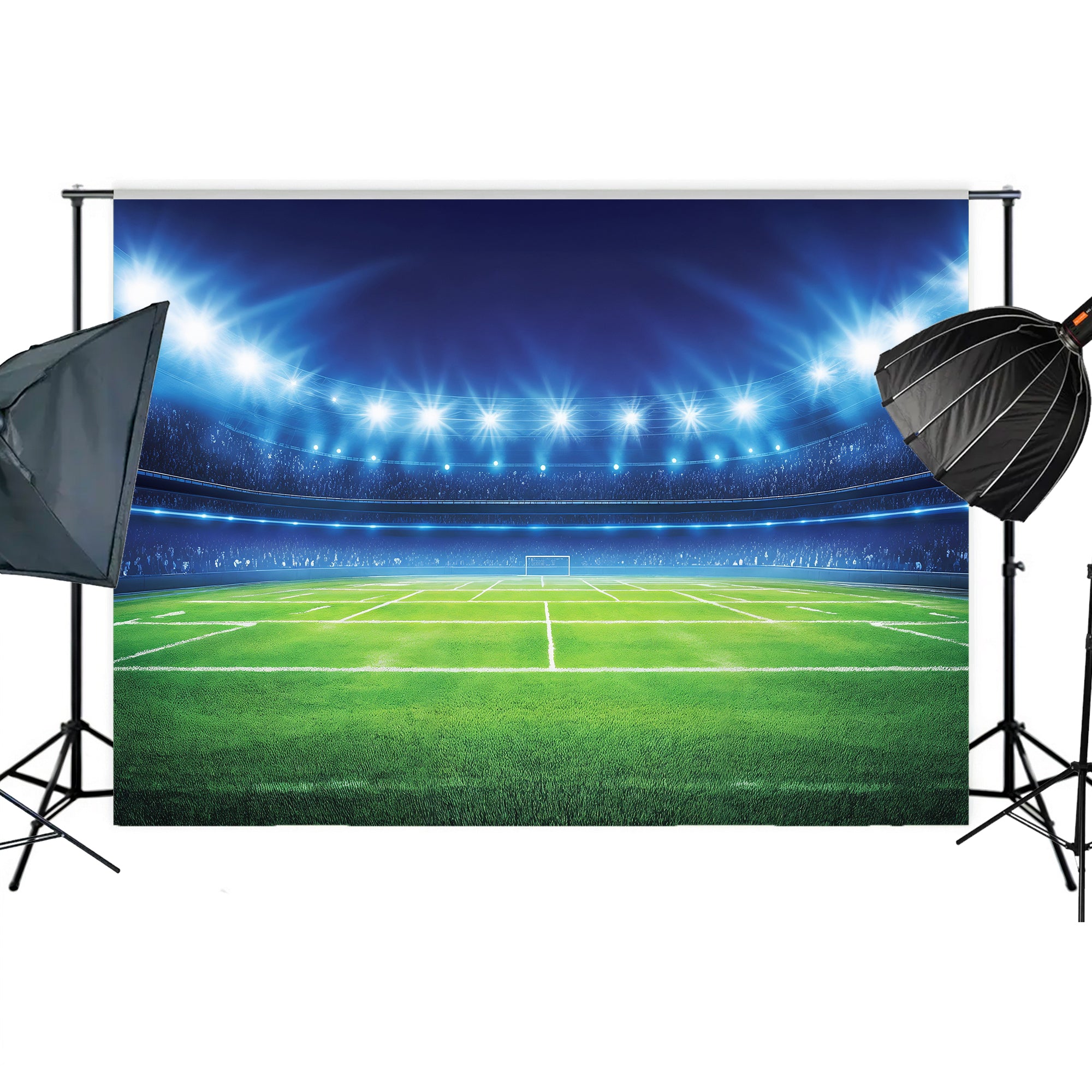 Bright Lights Football Stadium Backdrop