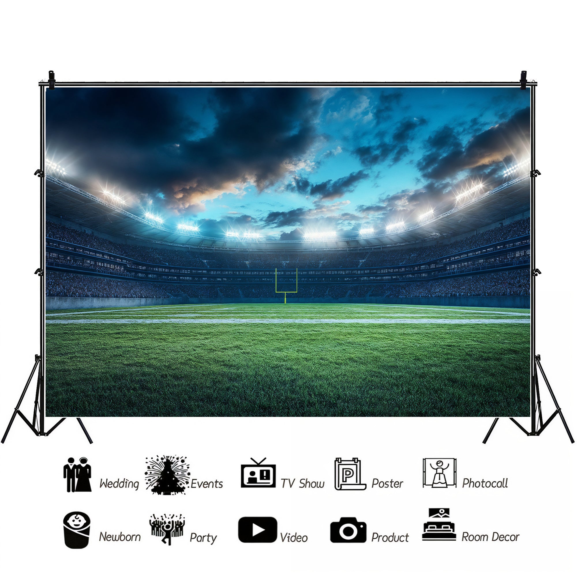 Friday Night Lights Football Field Backdrop